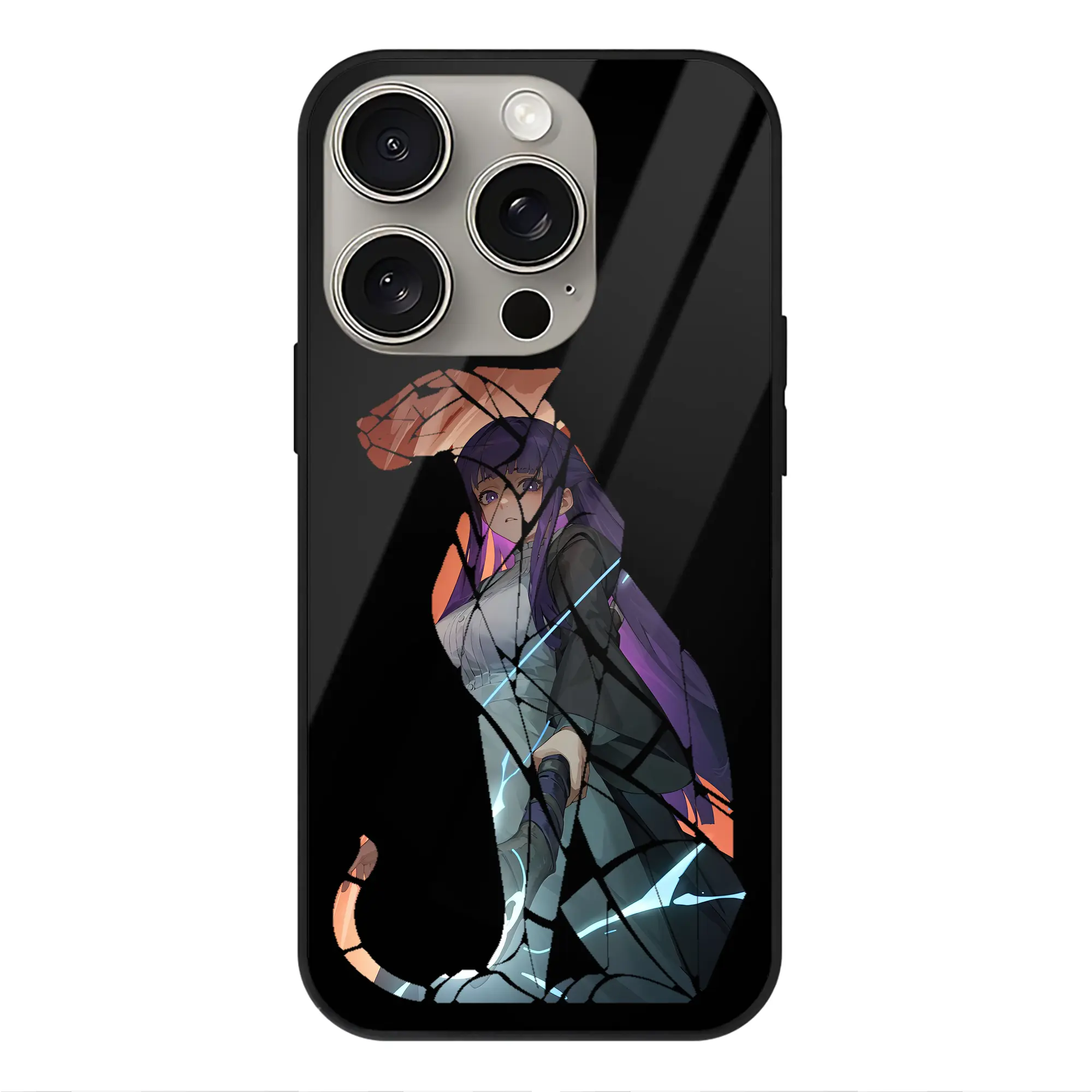 葬送のフリーレン（Frieren） グッズ,フェルン（Fern） - IPhone15Pro対応 ・ スマホケース ・ 背面ガラス ・ TPU+強化ガラス ・ 耐衝撃 ・ 黄変防止 ・ ワイヤレス充電対応 ・ 3D立体ボタン