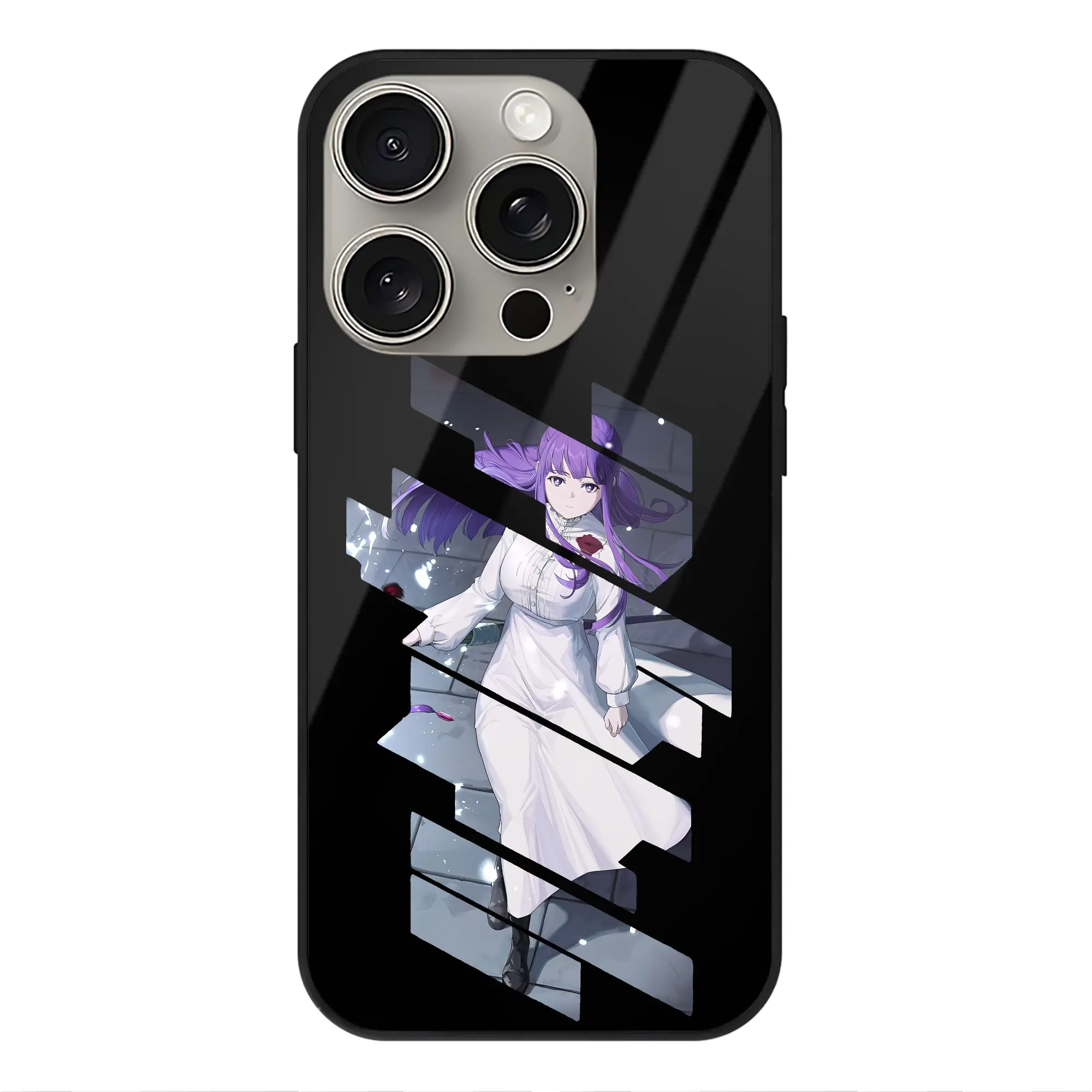 葬送のフリーレン（Frieren） グッズ,フェルン（Fern） - IPhone15Pro対応 ・ スマホケース ・ 背面ガラス ・ TPU+強化ガラス ・ 耐衝撃 ・ 黄変防止 ・ ワイヤレス充電対応 ・ 3D立体ボタン