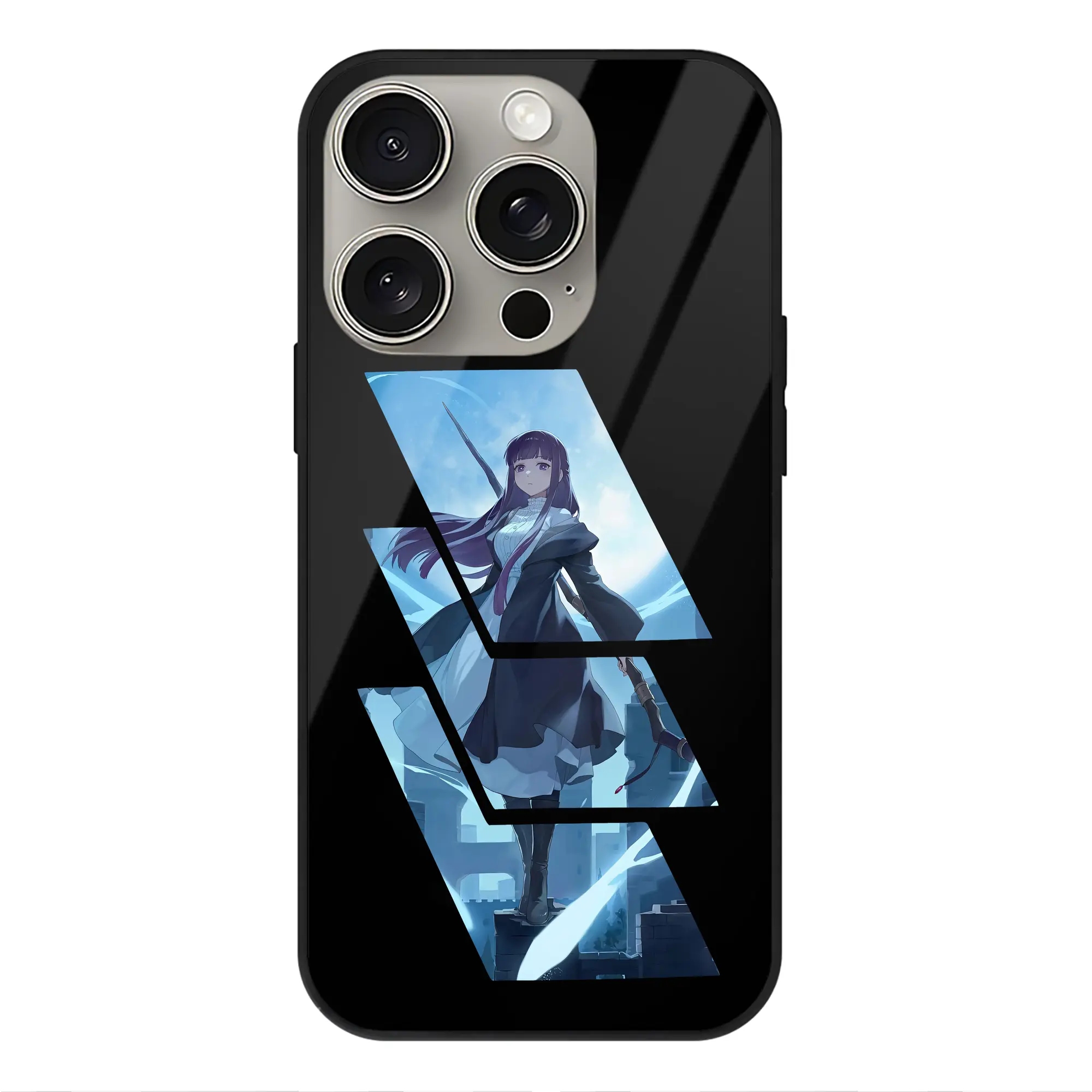 葬送のフリーレン（Frieren） グッズ,フェルン（Fern） - IPhone15Pro対応 ・ スマホケース ・ 背面ガラス ・ TPU+強化ガラス ・ 耐衝撃 ・ 黄変防止 ・ ワイヤレス充電対応 ・ 3D立体ボタン