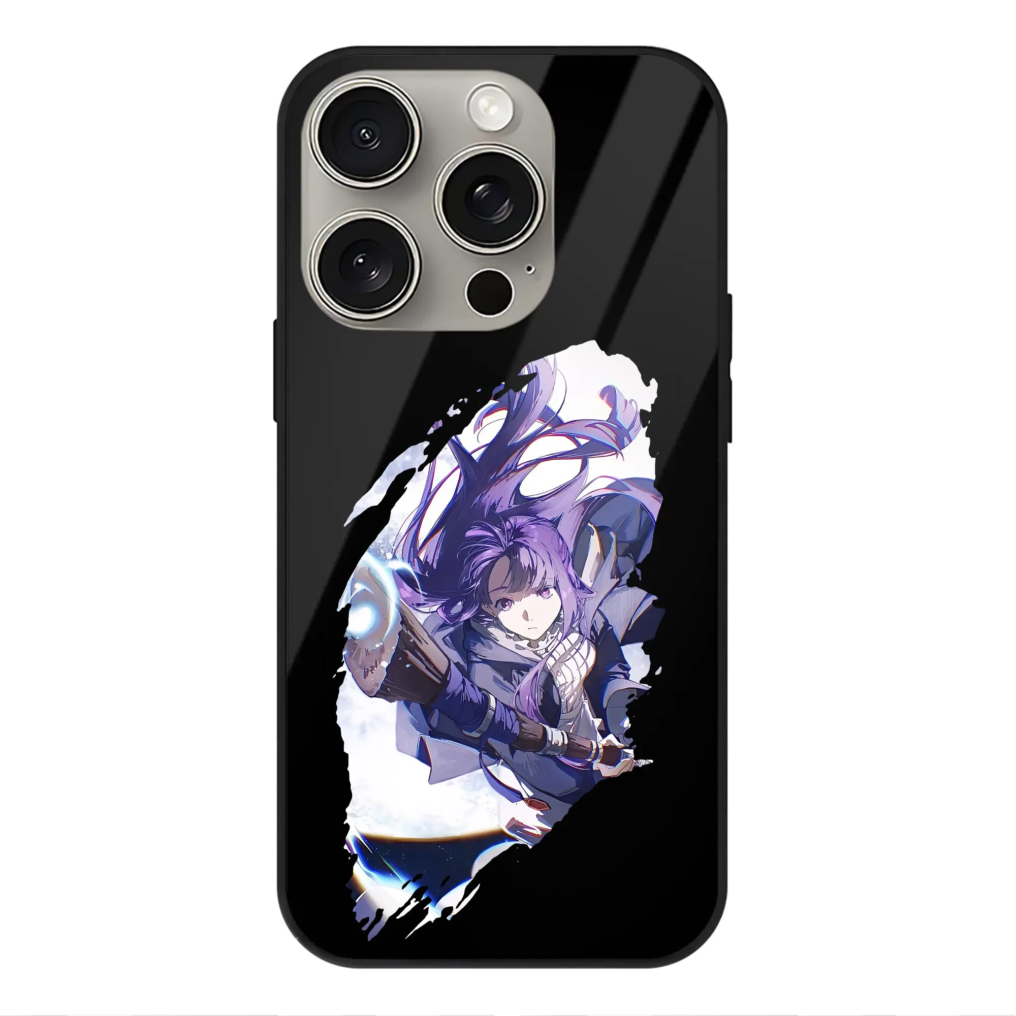 葬送のフリーレン（Frieren） グッズ,フェルン（Fern） - IPhone15Pro対応 ・ スマホケース ・ 背面ガラス ・ TPU+強化ガラス ・ 耐衝撃 ・ 黄変防止 ・ ワイヤレス充電対応 ・ 3D立体ボタン