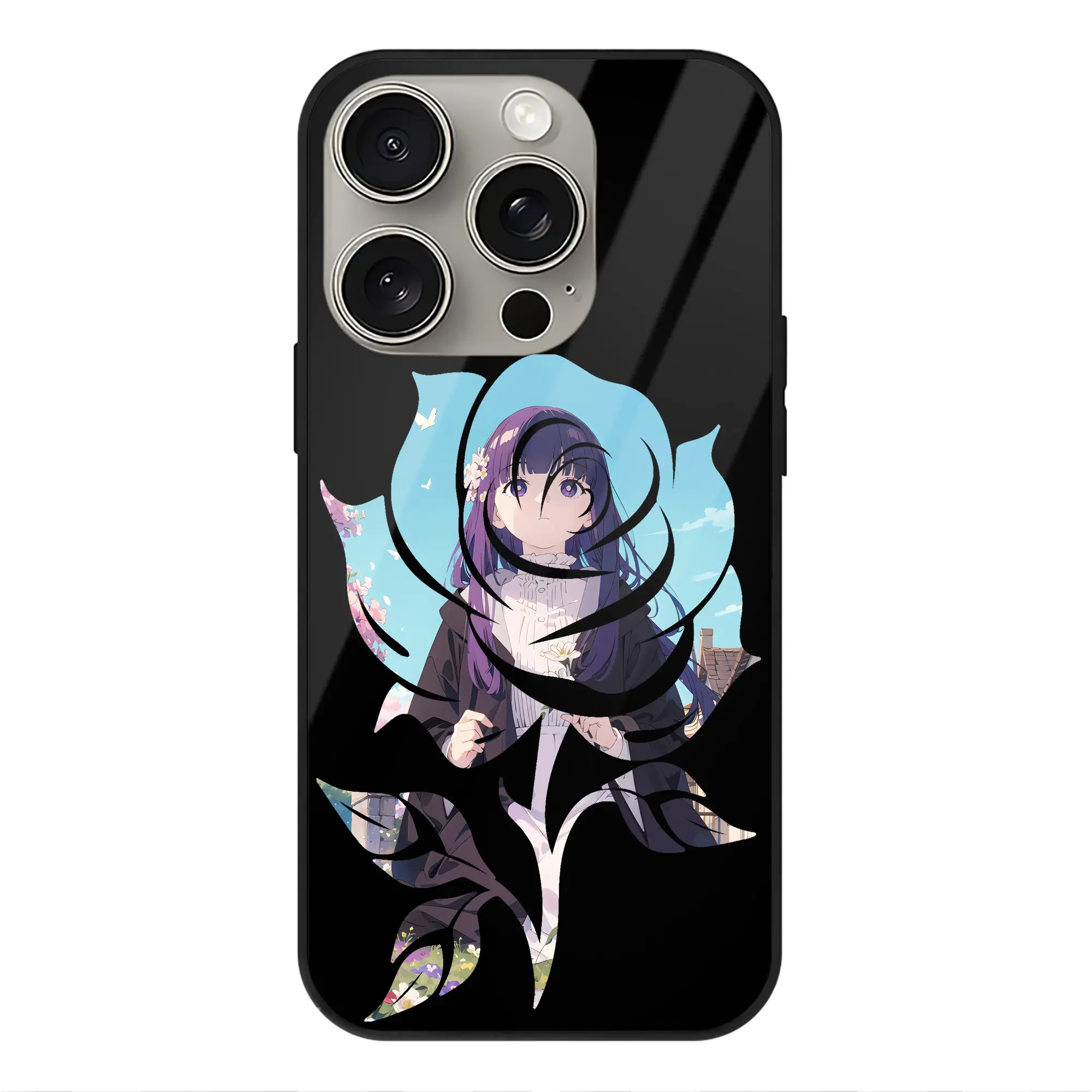 葬送のフリーレン（Frieren） グッズ,フェルン（Fern） - IPhone15Pro対応 ・ スマホケース ・ 背面ガラス ・ TPU+強化ガラス ・ 耐衝撃 ・ 黄変防止 ・ ワイヤレス充電対応 ・ 3D立体ボタン