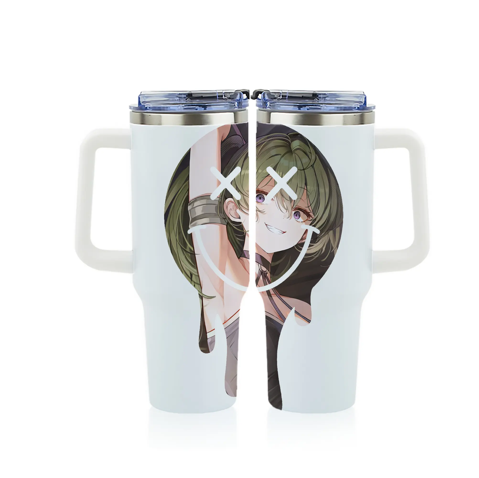 葬送のフリーレン（Frieren） グッズ,ユーベル（Übel） - 1200mL フルプリント車用タンブラー ・ 304ステンレス 内側 ・ 201ステンレス 外側 ・ 保温 保冷 ・ 通勤 ドライブ アウトドア用