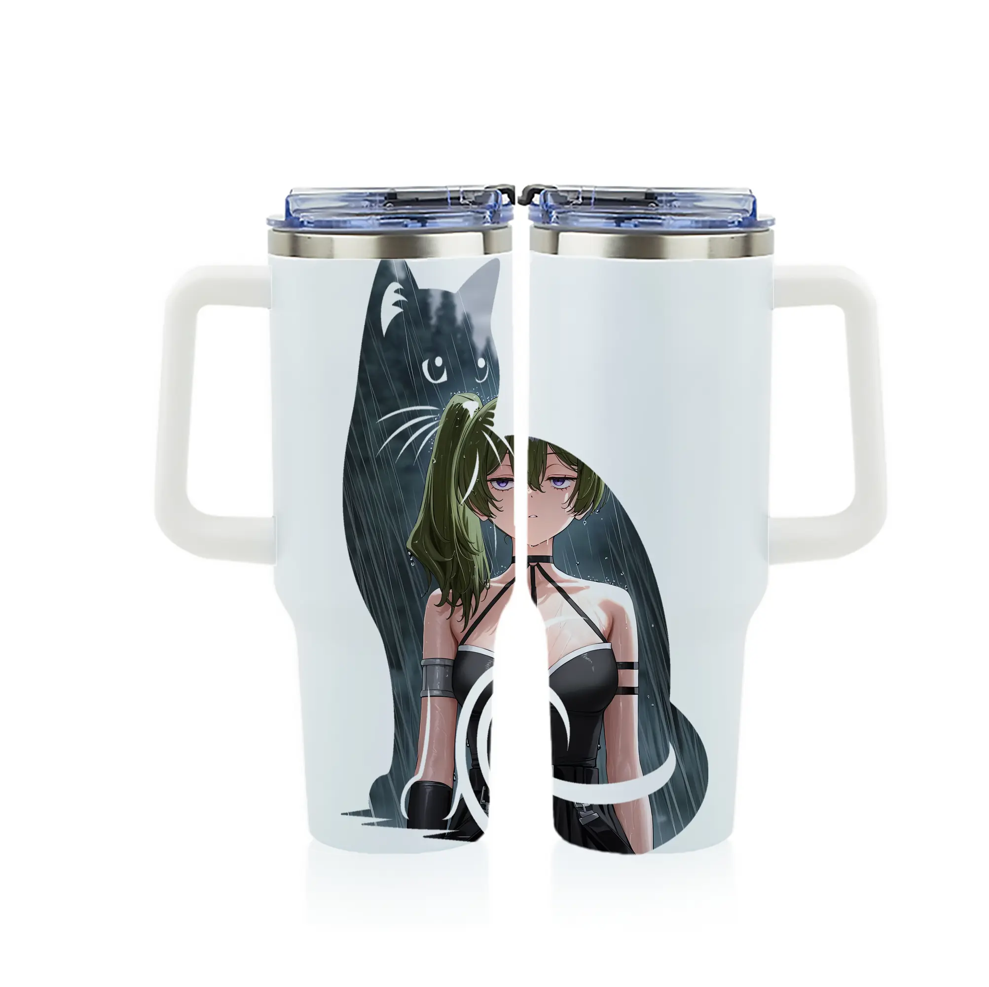 葬送のフリーレン（Frieren） グッズ,ユーベル（Übel） - 1200mL フルプリント車用タンブラー ・ 304ステンレス 内側 ・ 201ステンレス 外側 ・ 保温 保冷 ・ 通勤 ドライブ アウトドア用