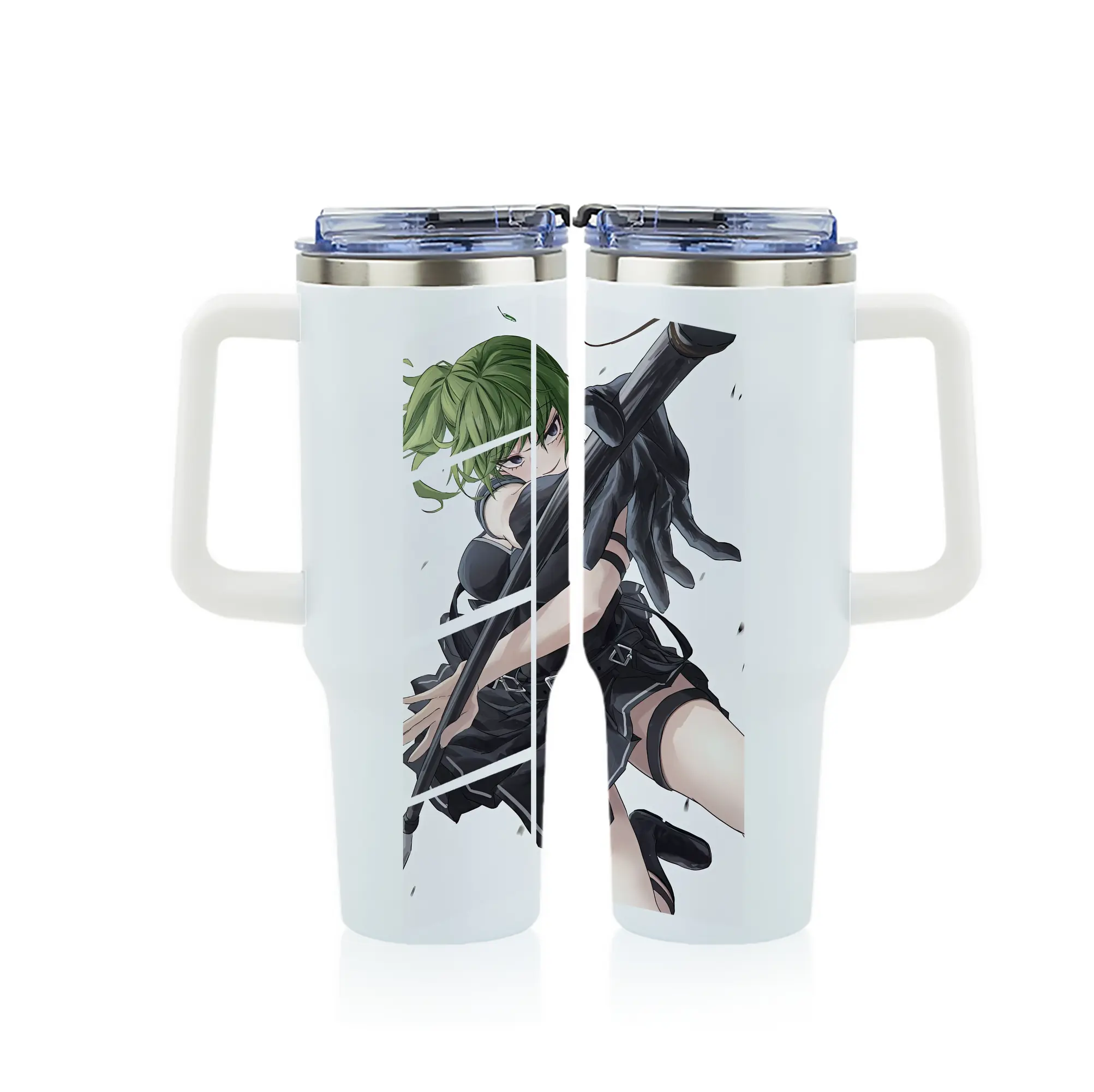 葬送のフリーレン（Frieren） グッズ,ユーベル（Übel） - 1200mL フルプリント車用タンブラー ・ 304ステンレス 内側 ・ 201ステンレス 外側 ・ 保温 保冷 ・ 通勤 ドライブ アウトドア用