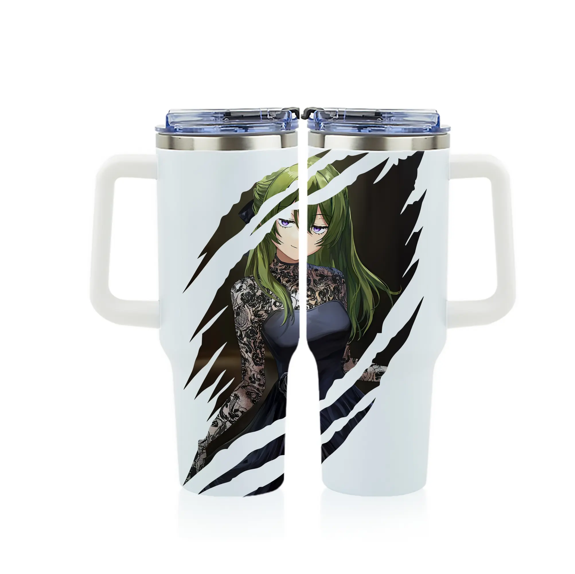 葬送のフリーレン（Frieren） グッズ,ユーベル（Übel） - 1200mL フルプリント車用タンブラー ・ 304ステンレス 内側 ・ 201ステンレス 外側 ・ 保温 保冷 ・ 通勤 ドライブ アウトドア用