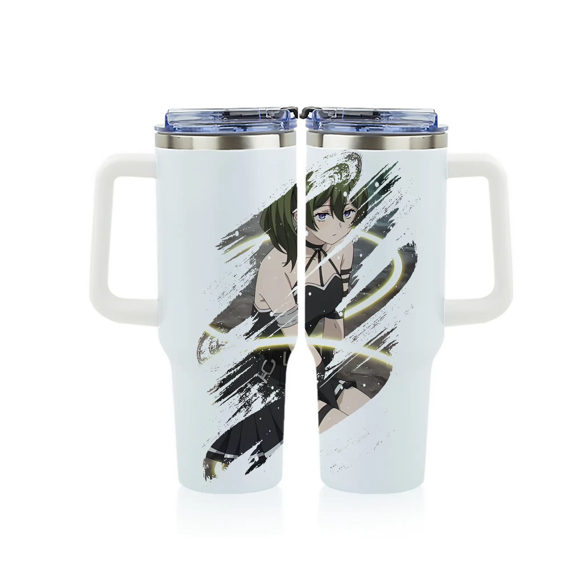 葬送のフリーレン（Frieren） グッズ,ユーベル（Übel） - 1200mL フルプリント車用タンブラー ・ 304ステンレス 内側 ・ 201ステンレス 外側 ・ 保温 保冷 ・ 通勤 ドライブ アウトドア用