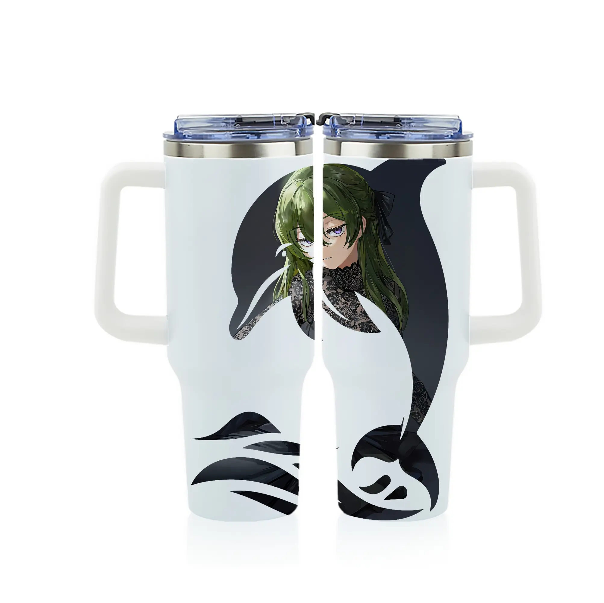 葬送のフリーレン（Frieren） グッズ,ユーベル（Übel） - 1200mL フルプリント車用タンブラー ・ 304ステンレス 内側 ・ 201ステンレス 外側 ・ 保温 保冷 ・ 通勤 ドライブ アウトドア用