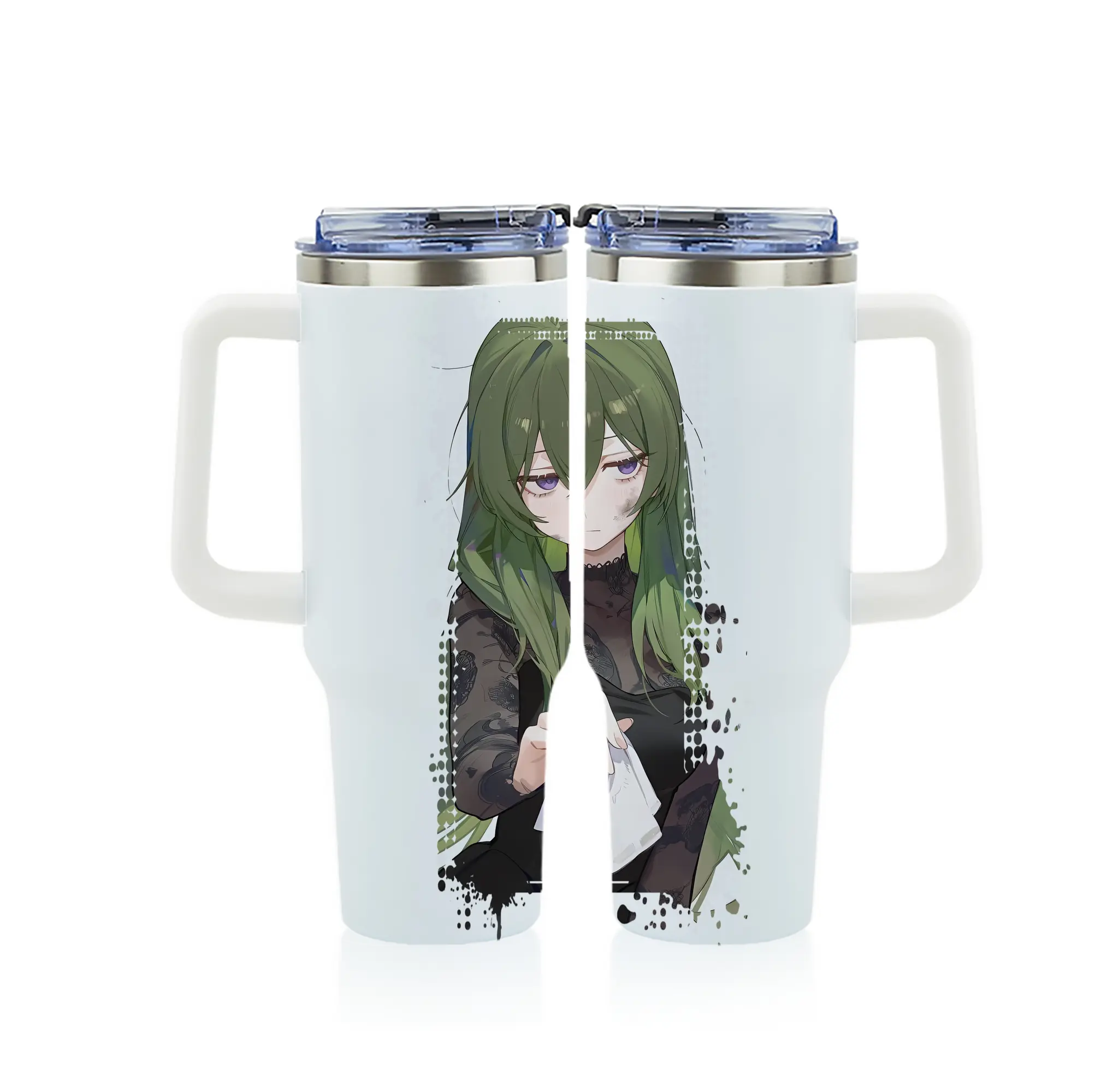 葬送のフリーレン（Frieren） グッズ,ユーベル（Übel） - 1200mL フルプリント車用タンブラー ・ 304ステンレス 内側 ・ 201ステンレス 外側 ・ 保温 保冷 ・ 通勤 ドライブ アウトドア用