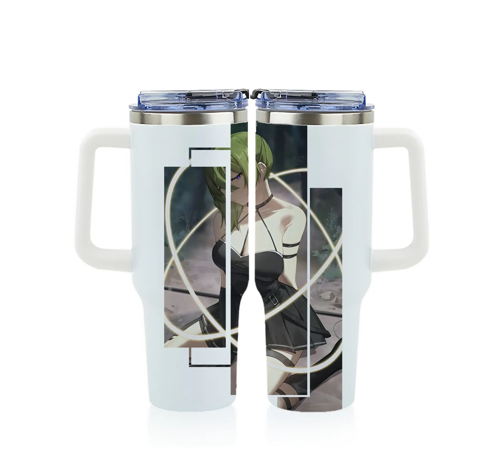 葬送のフリーレン（Frieren） グッズ,ユーベル（Übel） - 1200mL フルプリント車用タンブラー ・ 304ステンレス 内側 ・ 201ステンレス 外側 ・ 保温 保冷 ・ 通勤 ドライブ アウトドア用