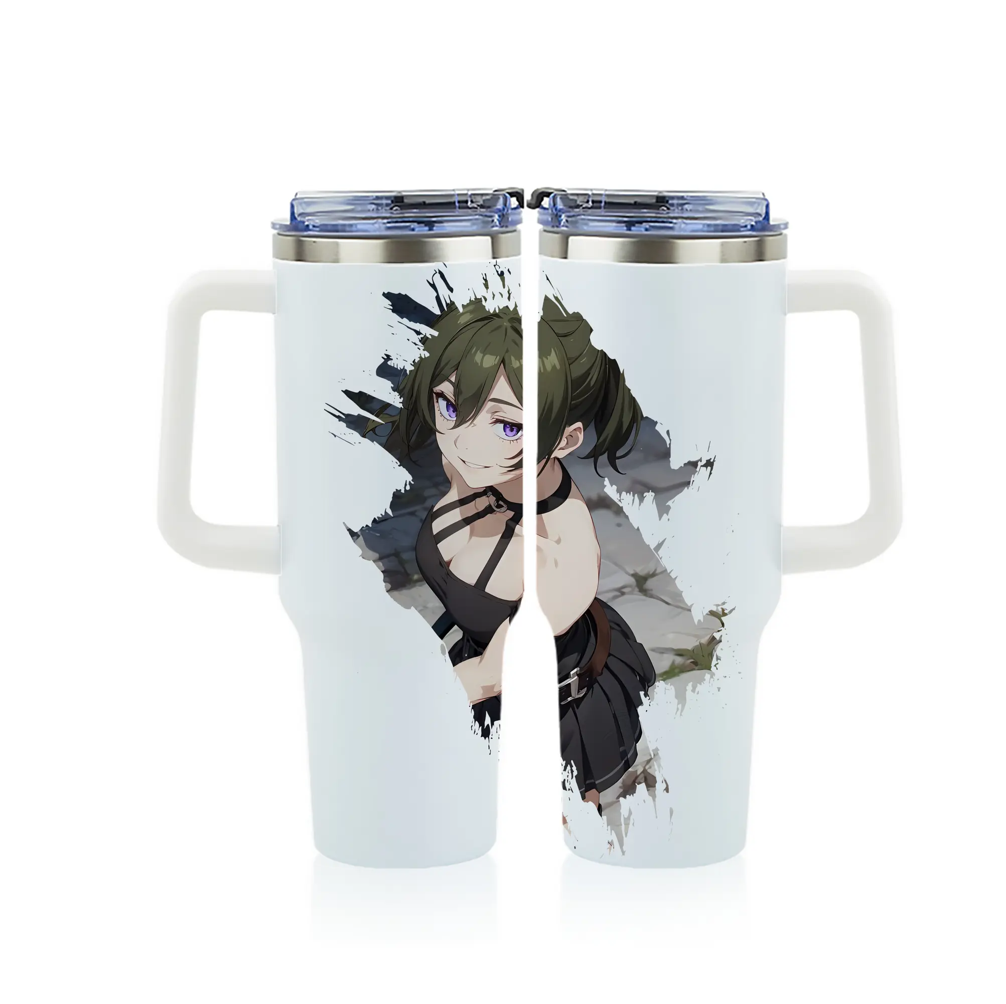 葬送のフリーレン（Frieren） グッズ,ユーベル（Übel） - 1200mL フルプリント車用タンブラー ・ 304ステンレス 内側 ・ 201ステンレス 外側 ・ 保温 保冷 ・ 通勤 ドライブ アウトドア用
