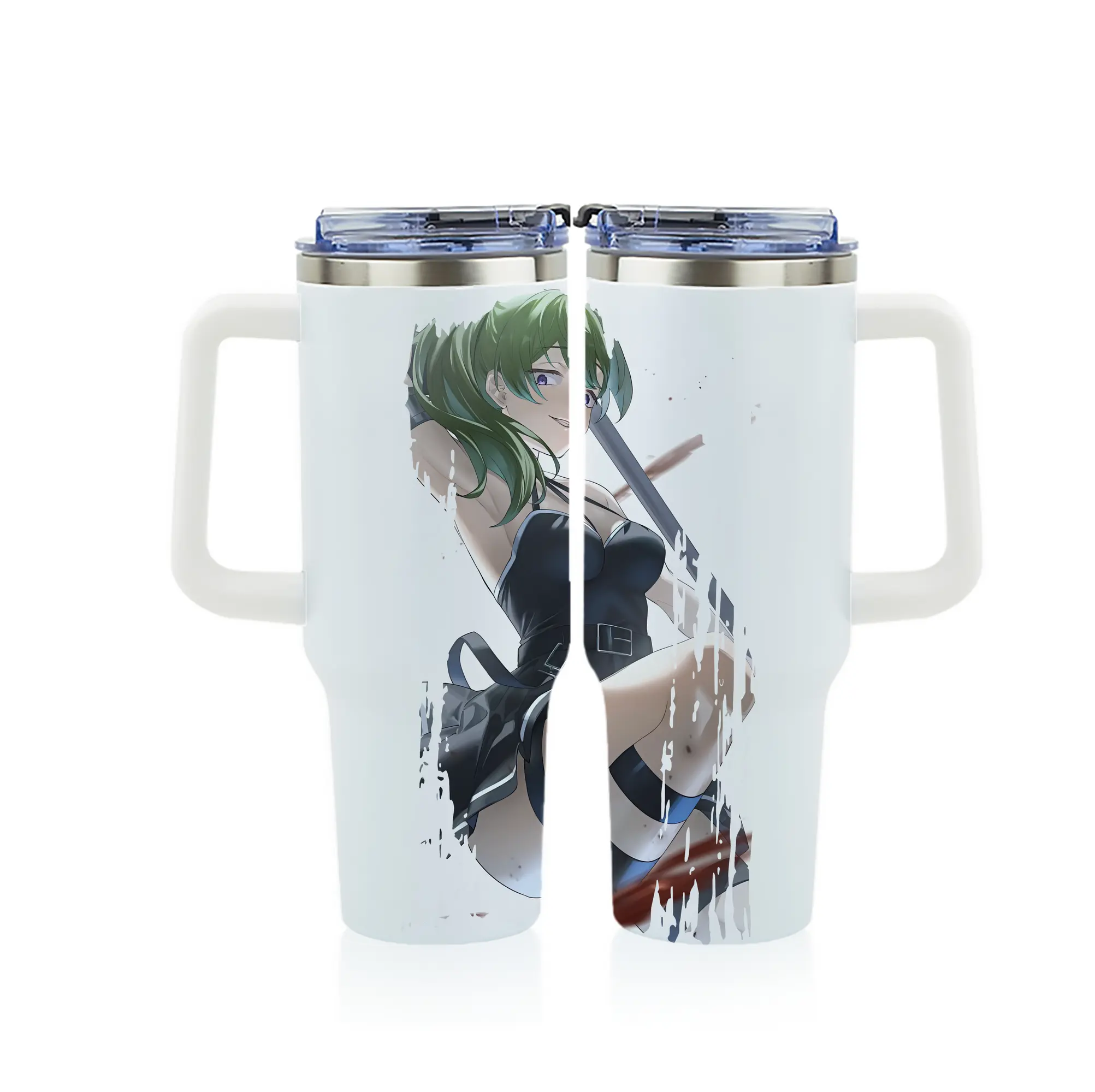 葬送のフリーレン（Frieren） グッズ,ユーベル（Übel） - 1200mL フルプリント車用タンブラー ・ 304ステンレス 内側 ・ 201ステンレス 外側 ・ 保温 保冷 ・ 通勤 ドライブ アウトドア用