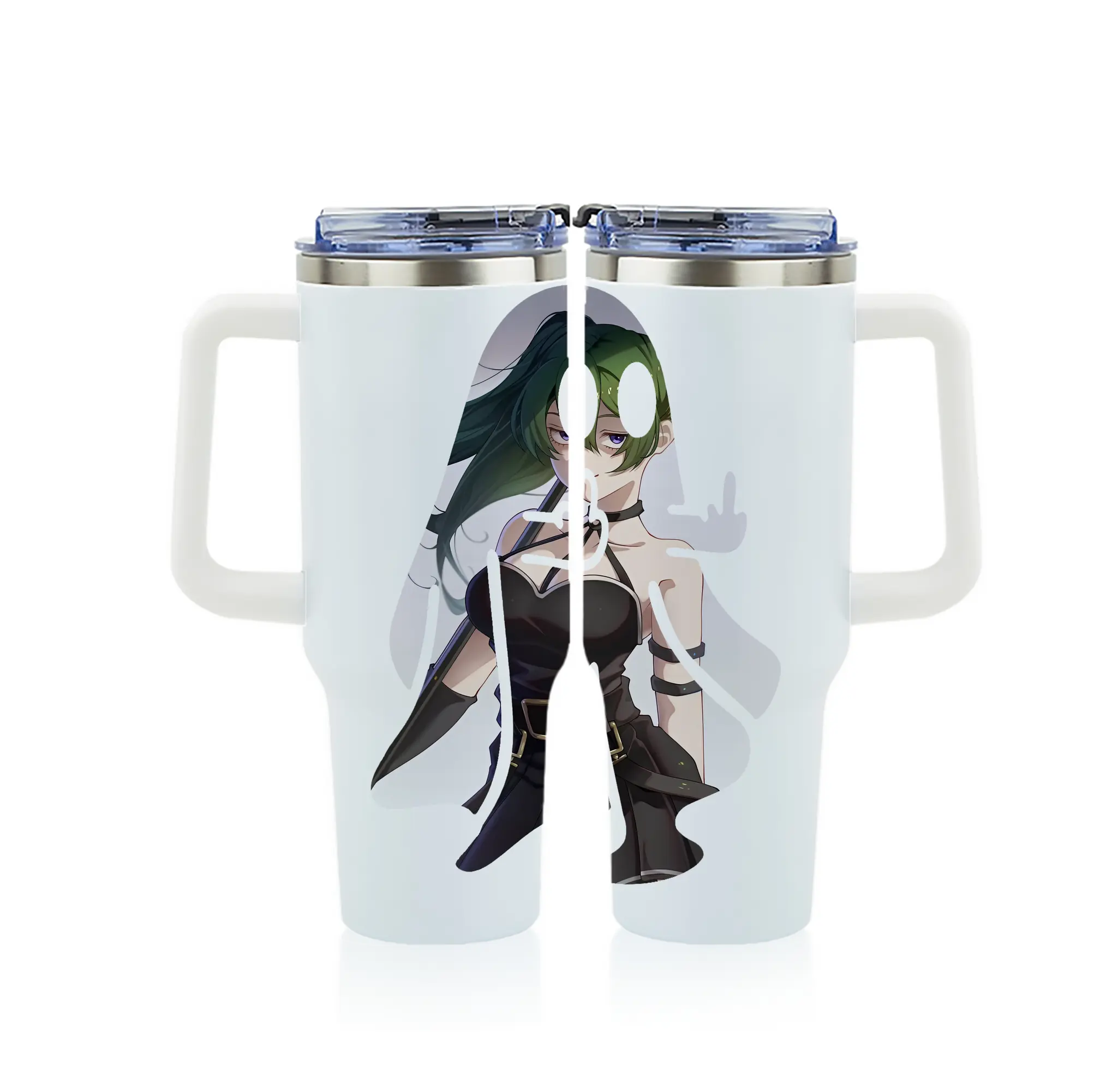 葬送のフリーレン（Frieren） グッズ,ユーベル（Übel） - 1200mL フルプリント車用タンブラー ・ 304ステンレス 内側 ・ 201ステンレス 外側 ・ 保温 保冷 ・ 通勤 ドライブ アウトドア用