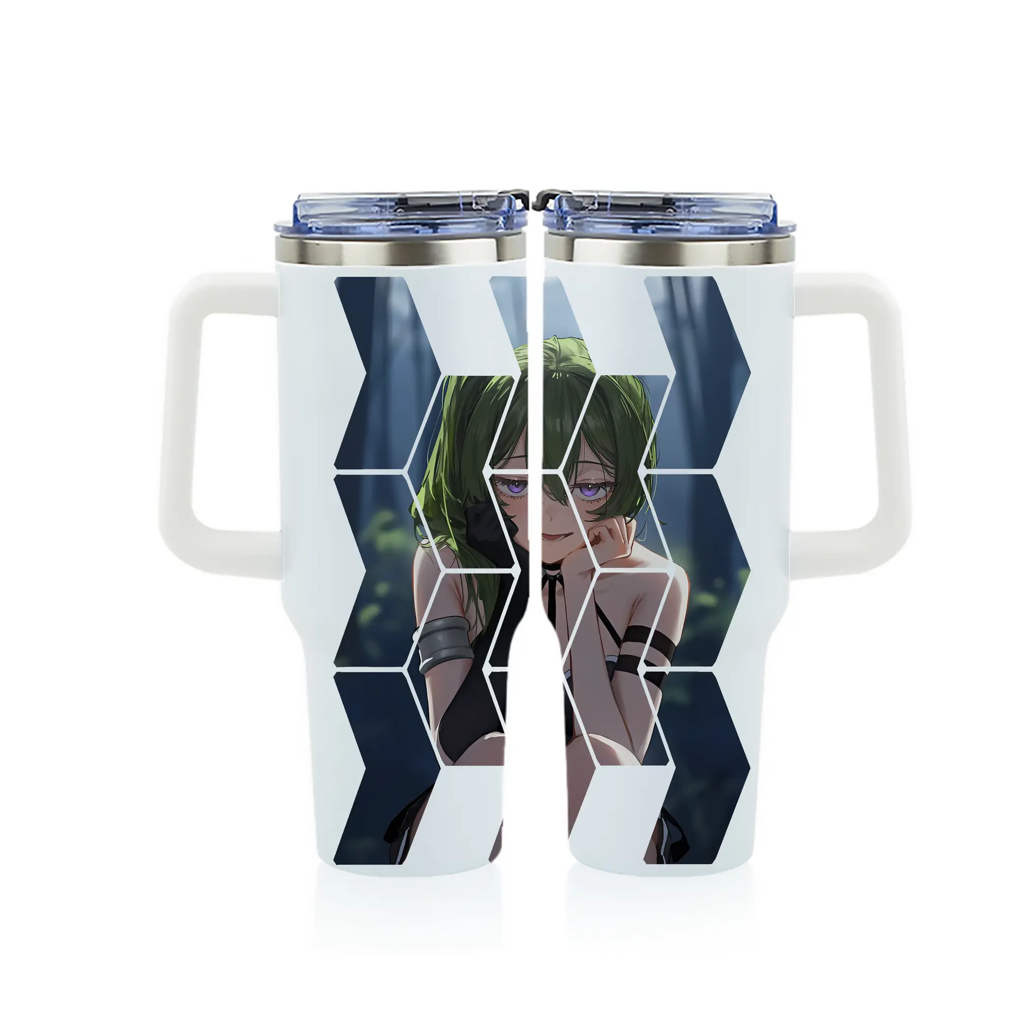 葬送のフリーレン（Frieren） グッズ,ユーベル（Übel） - 1200mL フルプリント車用タンブラー ・ 304ステンレス 内側 ・ 201ステンレス 外側 ・ 保温 保冷 ・ 通勤 ドライブ アウトドア用