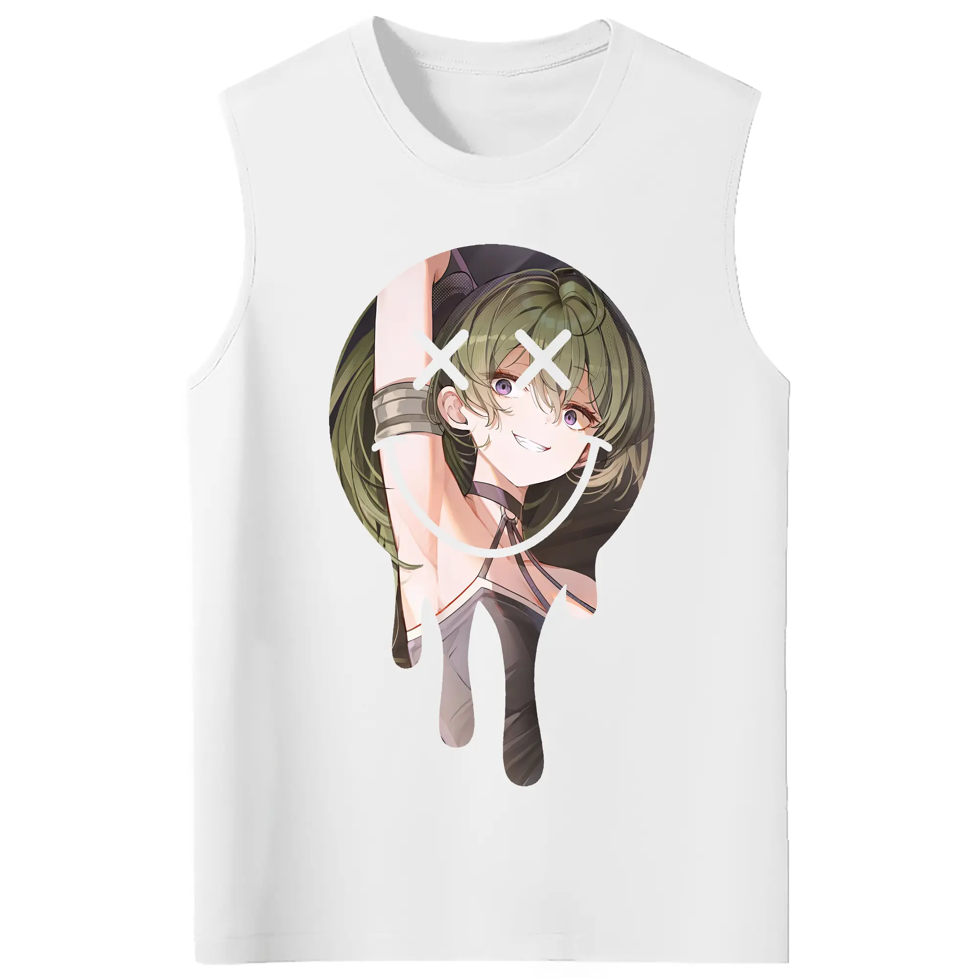 葬送のフリーレン（Frieren） グッズ,ユーベル（Übel） - コットン100％ タンクトップ ・ フロントプリント ・ タイトフィット ・ 快適 通気性 ・ スポーツ カジュアル 散歩用