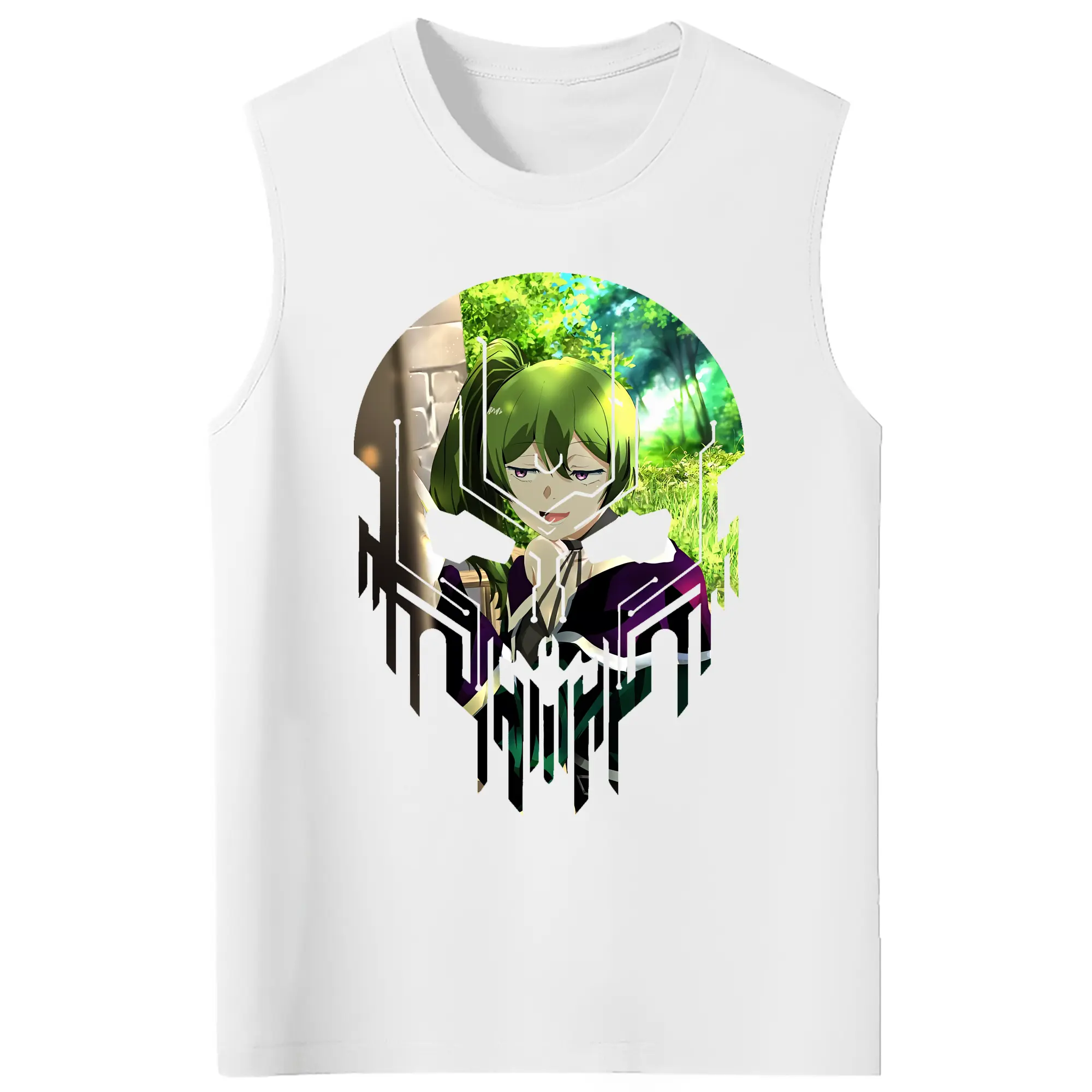 葬送のフリーレン（Frieren） グッズ,ユーベル（Übel） - コットン100％ タンクトップ ・ フロントプリント ・ タイトフィット ・ 快適 通気性 ・ スポーツ カジュアル 散歩用