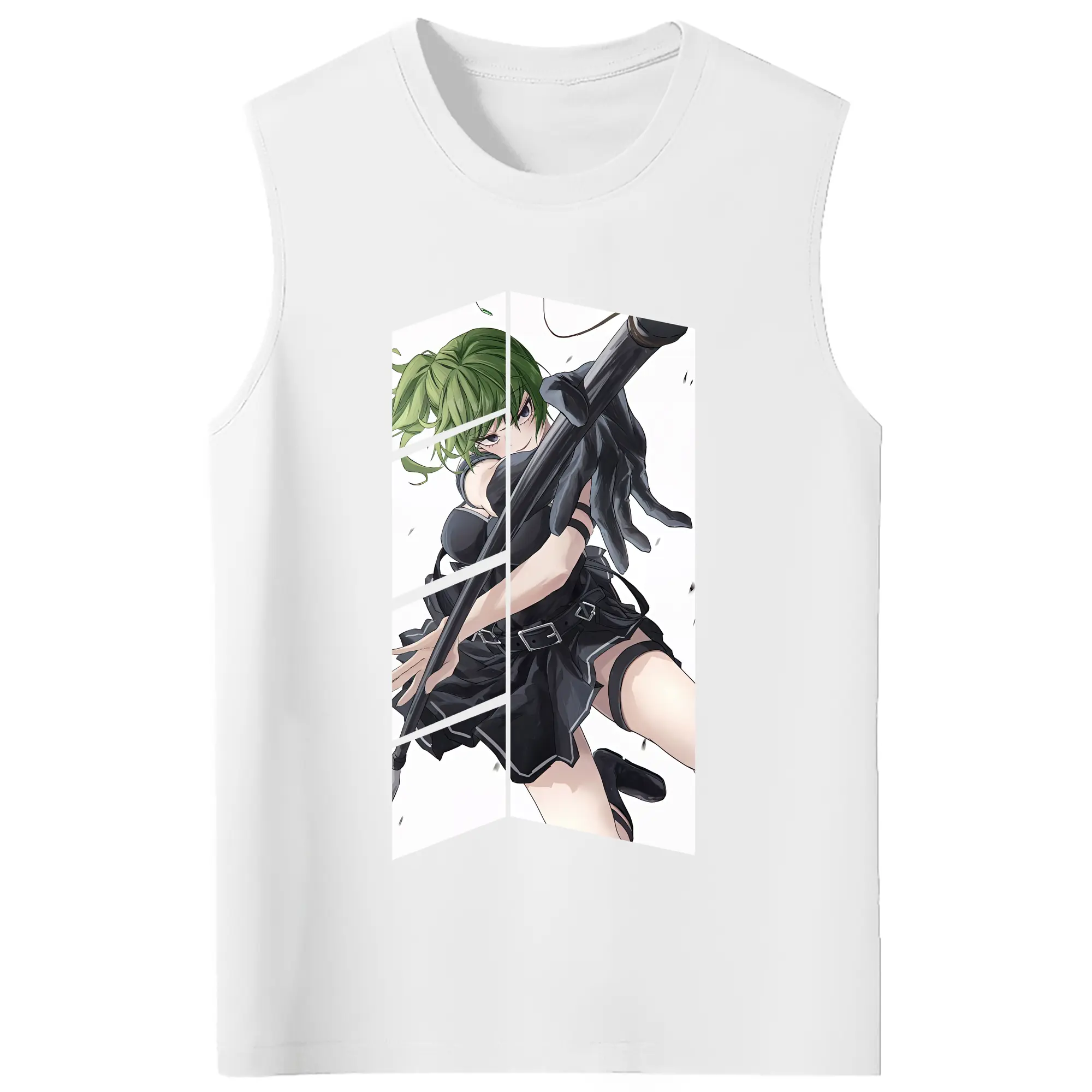 葬送のフリーレン（Frieren） グッズ,ユーベル（Übel） - コットン100％ タンクトップ ・ フロントプリント ・ タイトフィット ・ 快適 通気性 ・ スポーツ カジュアル 散歩用