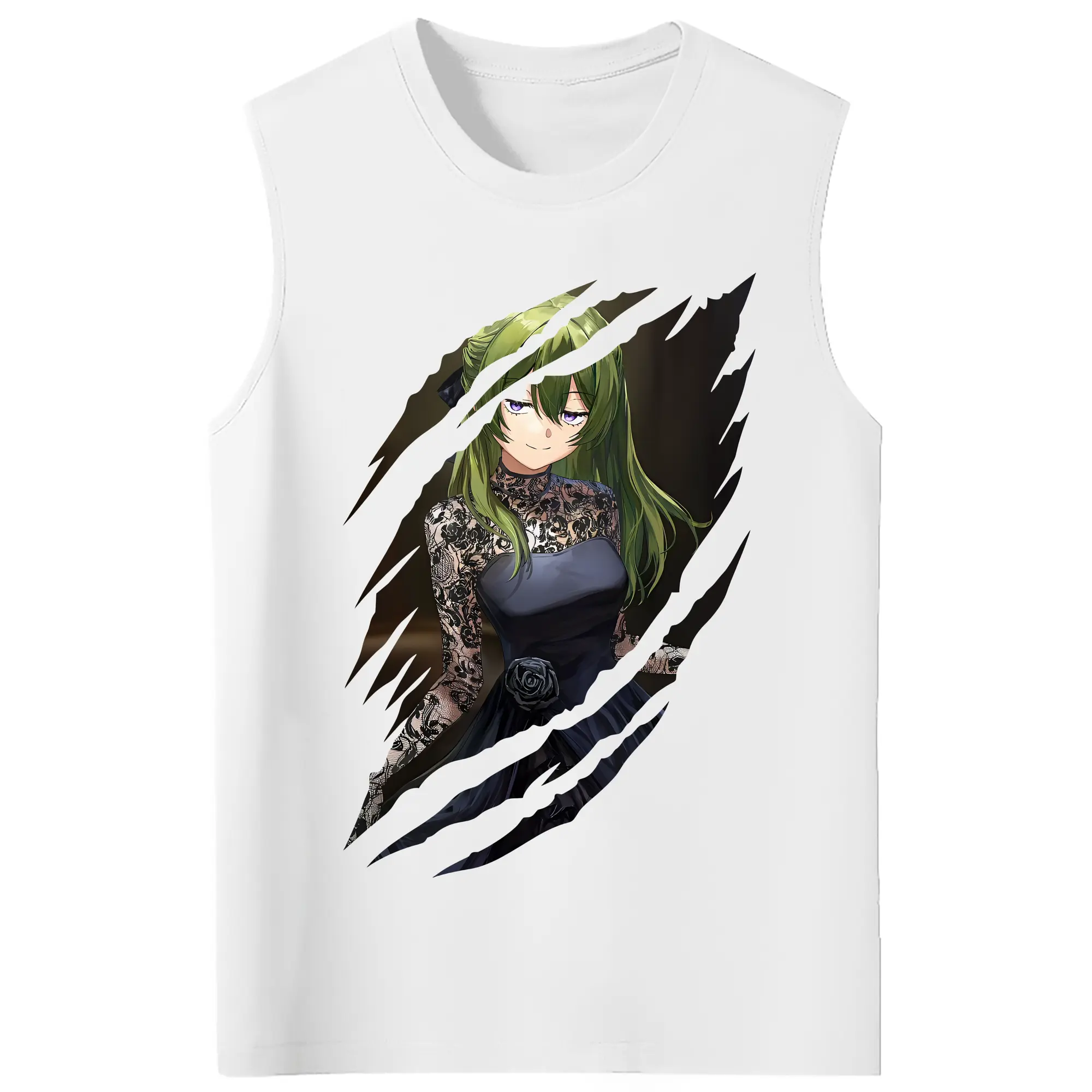 葬送のフリーレン（Frieren） グッズ,ユーベル（Übel） - コットン100％ タンクトップ ・ フロントプリント ・ タイトフィット ・ 快適 通気性 ・ スポーツ カジュアル 散歩用