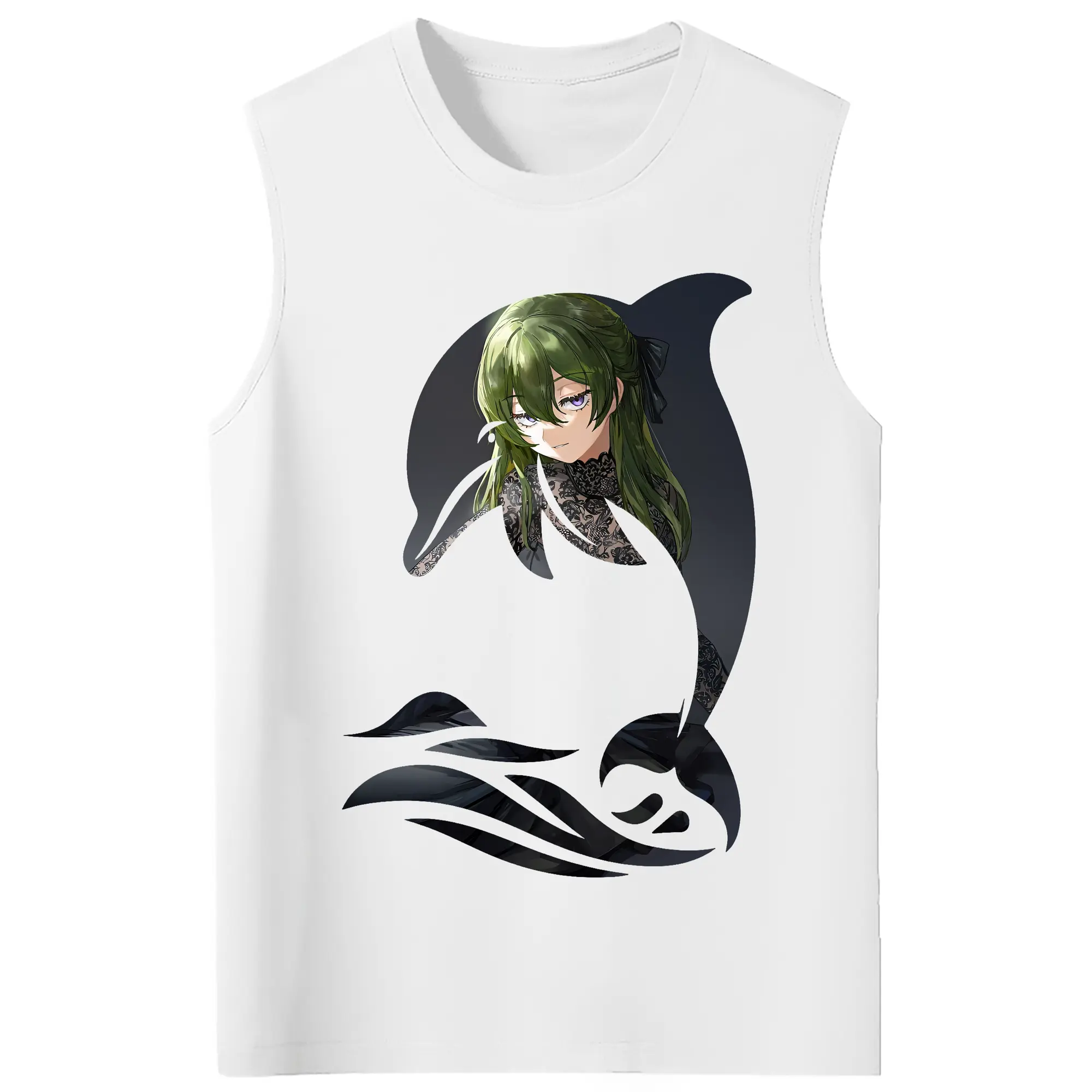 葬送のフリーレン（Frieren） グッズ,ユーベル（Übel） - コットン100％ タンクトップ ・ フロントプリント ・ タイトフィット ・ 快適 通気性 ・ スポーツ カジュアル 散歩用