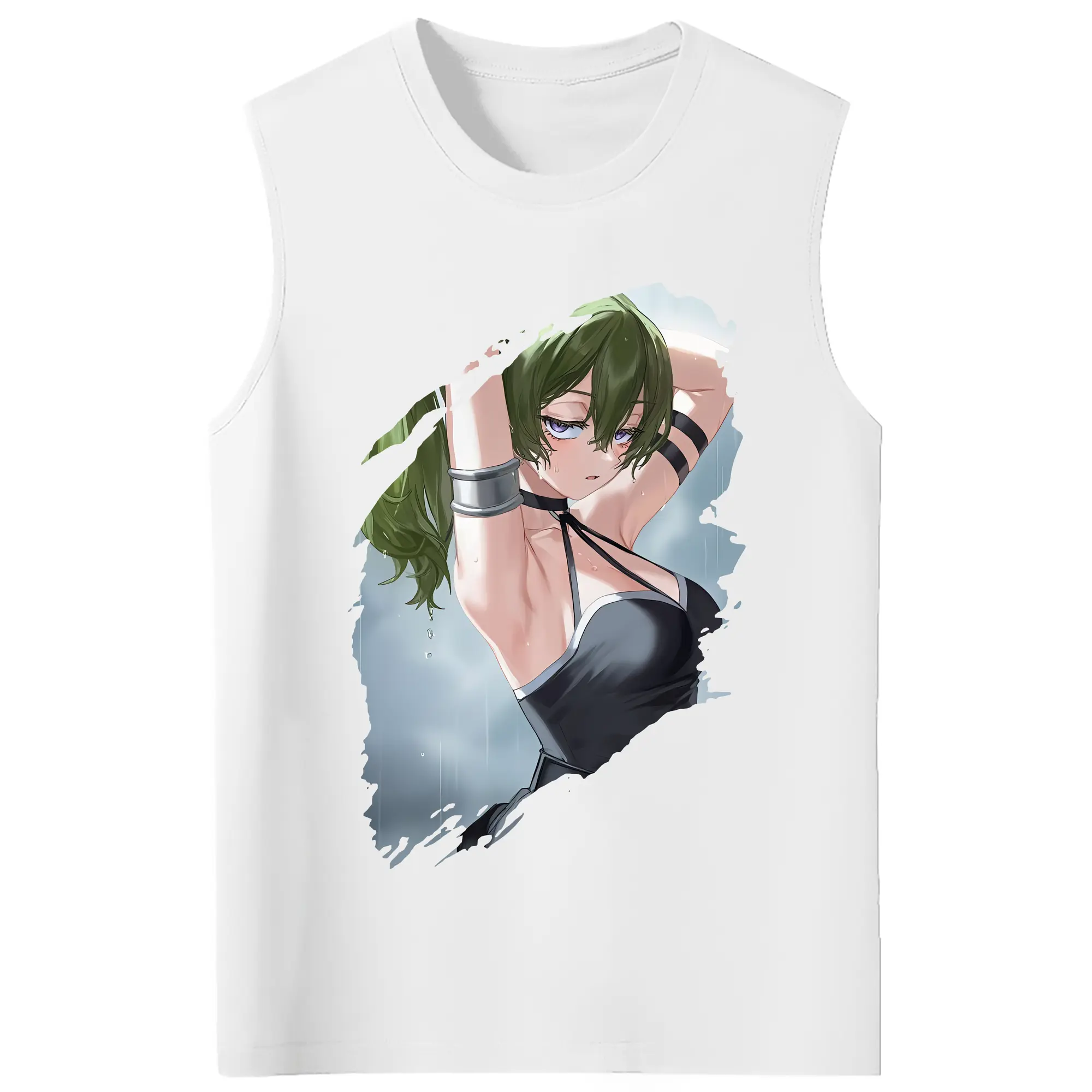 葬送のフリーレン（Frieren） グッズ,ユーベル（Übel） - コットン100％ タンクトップ ・ フロントプリント ・ タイトフィット ・ 快適 通気性 ・ スポーツ カジュアル 散歩用