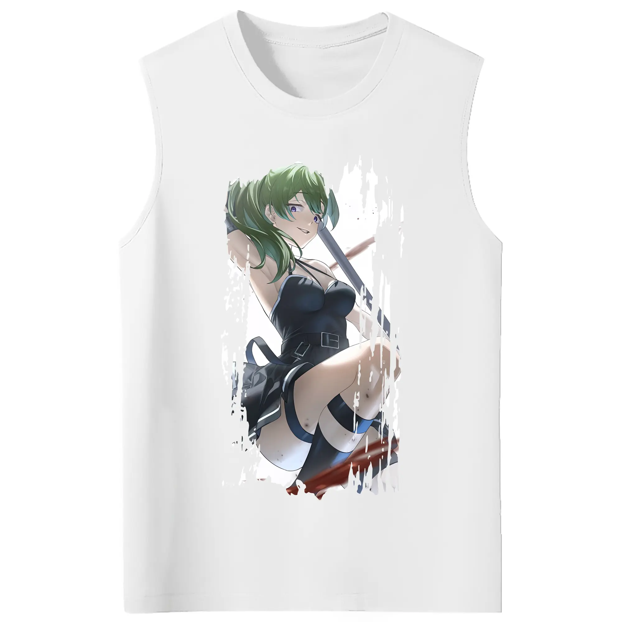 葬送のフリーレン（Frieren） グッズ,ユーベル（Übel） - コットン100％ タンクトップ ・ フロントプリント ・ タイトフィット ・ 快適 通気性 ・ スポーツ カジュアル 散歩用