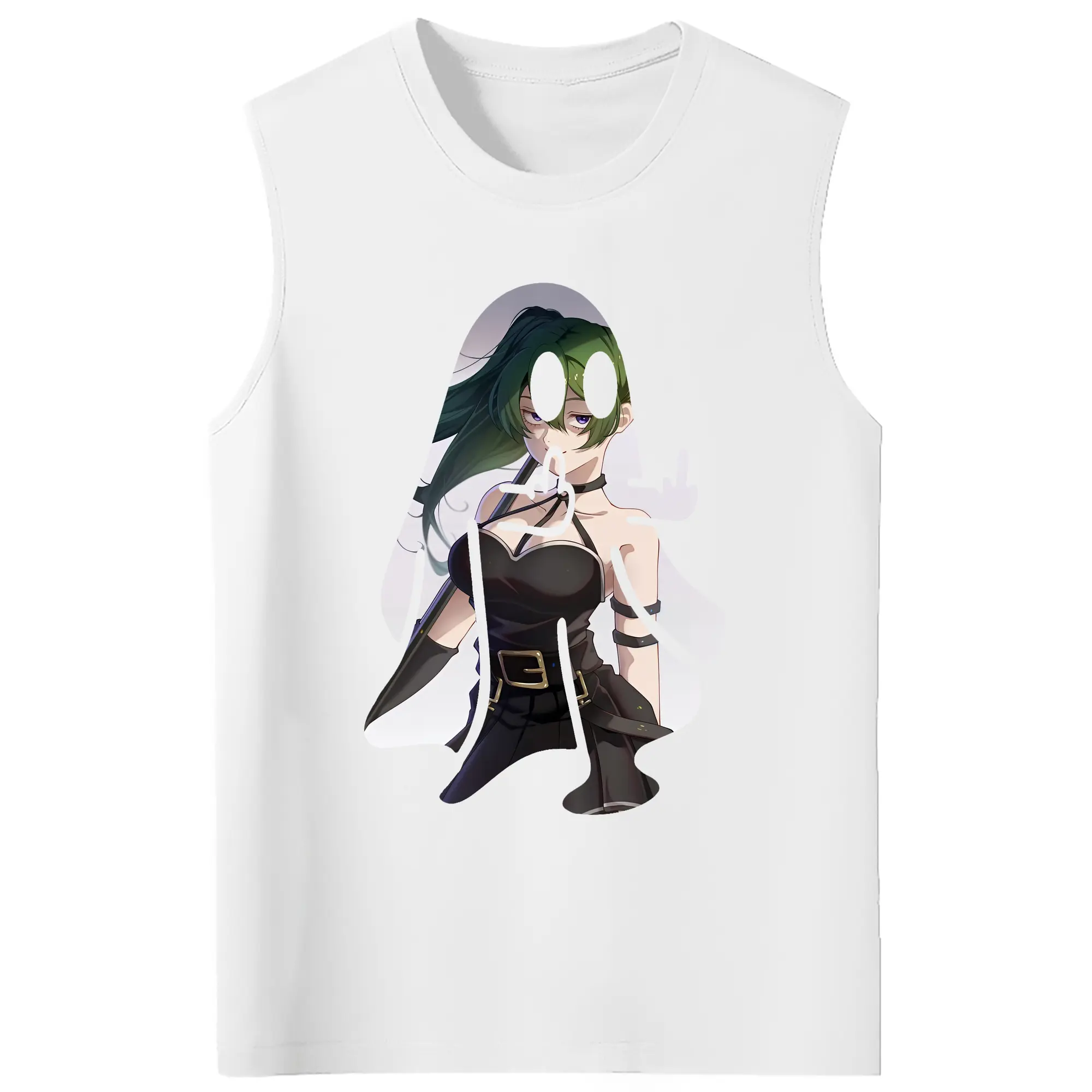 葬送のフリーレン（Frieren） グッズ,ユーベル（Übel） - コットン100％ タンクトップ ・ フロントプリント ・ タイトフィット ・ 快適 通気性 ・ スポーツ カジュアル 散歩用