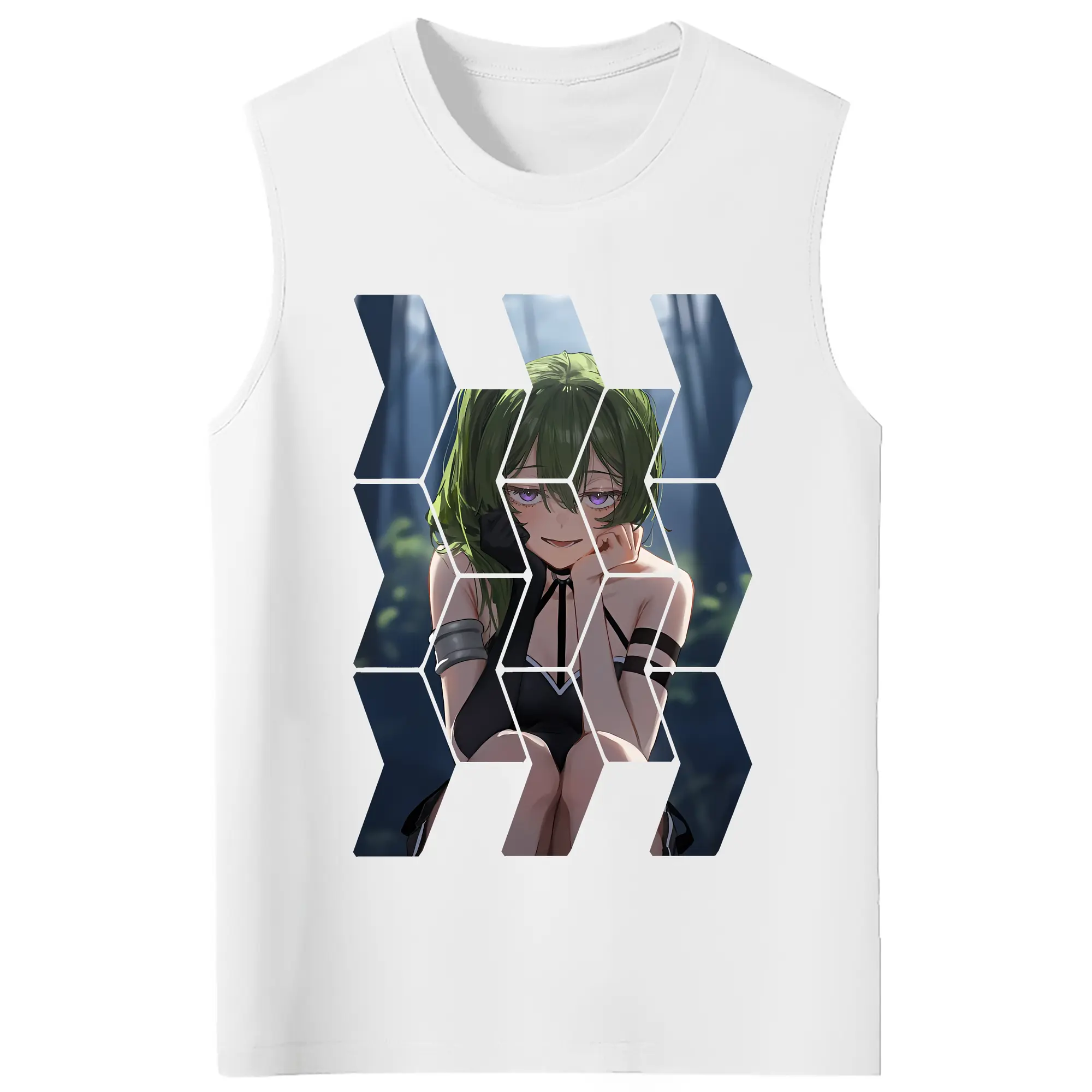 葬送のフリーレン（Frieren） グッズ,ユーベル（Übel） - コットン100％ タンクトップ ・ フロントプリント ・ タイトフィット ・ 快適 通気性 ・ スポーツ カジュアル 散歩用