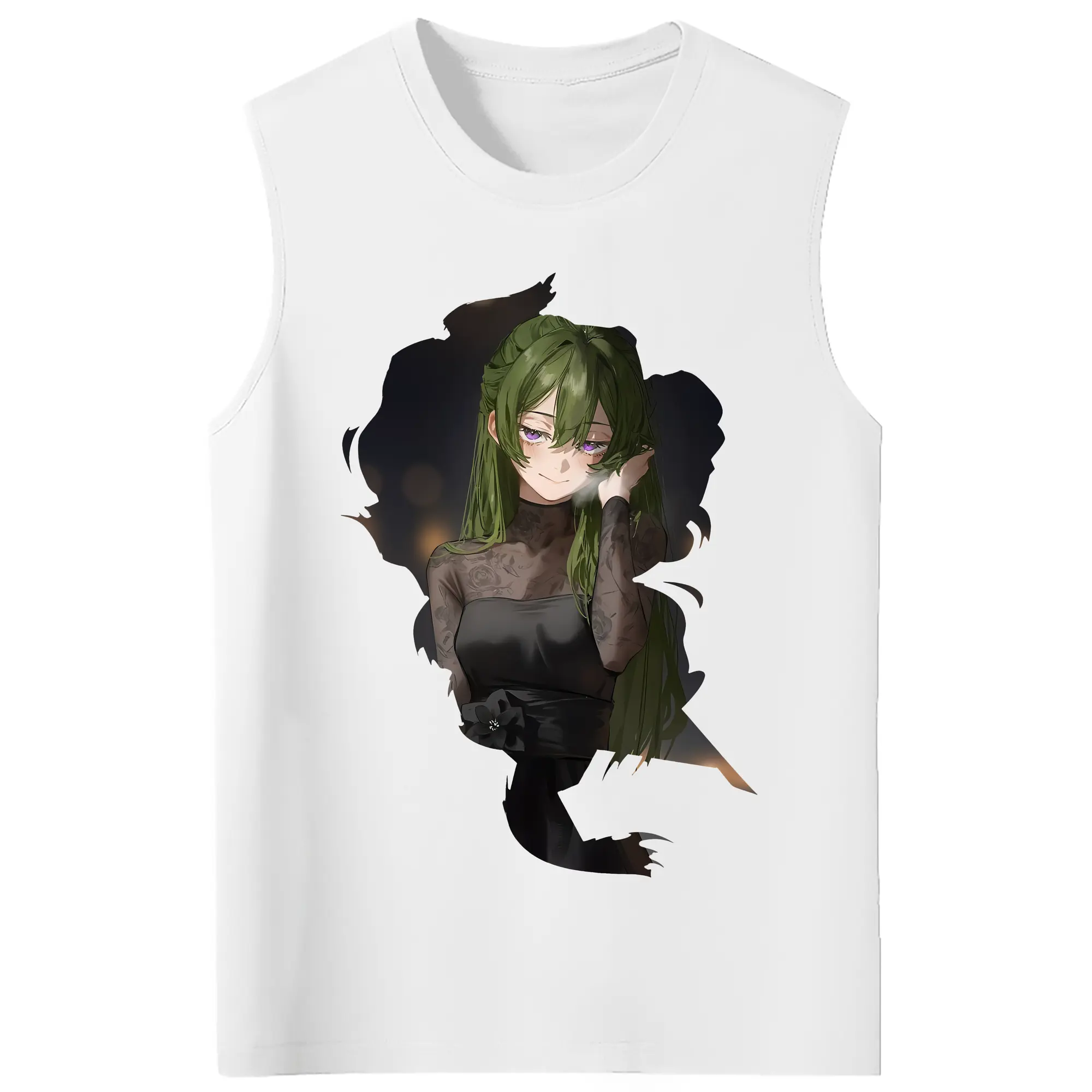 葬送のフリーレン（Frieren） グッズ,ユーベル（Übel） - コットン100％ タンクトップ ・ フロントプリント ・ タイトフィット ・ 快適 通気性 ・ スポーツ カジュアル 散歩用