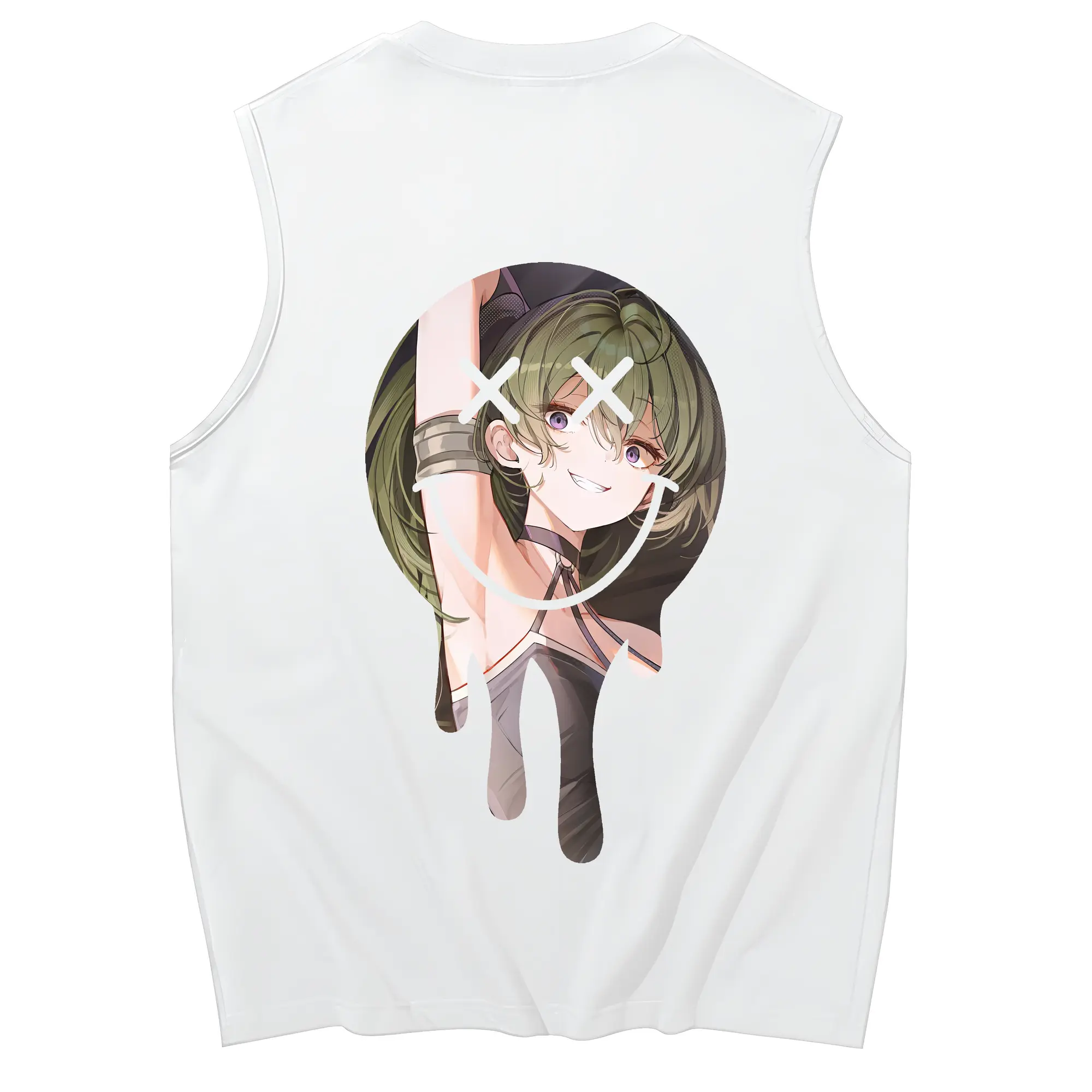 葬送のフリーレン（Frieren） グッズ,ユーベル（Übel） - コットン100％ タンクトップ ・ 背面プリント ・ タイトシルエット ・ 快適 通気性 ・ スポーツ カジュアル 散歩用
