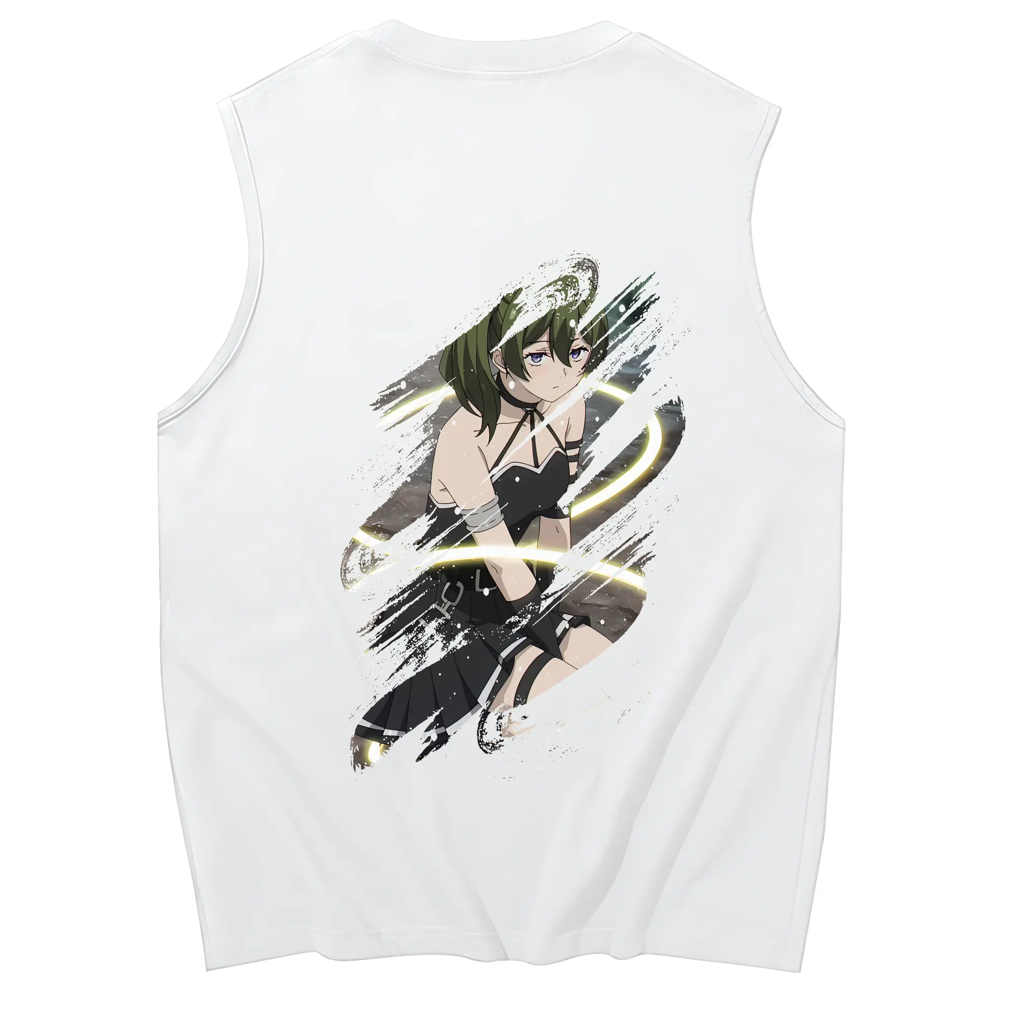 葬送のフリーレン（Frieren） グッズ,ユーベル（Übel） - コットン100％ タンクトップ ・ 背面プリント ・ タイトシルエット ・ 快適 通気性 ・ スポーツ カジュアル 散歩用