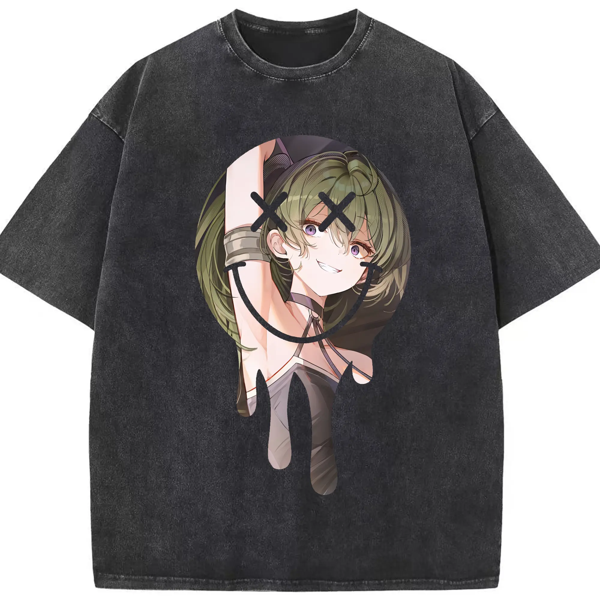 葬送のフリーレン（Frieren） グッズ,ユーベル（Übel） - 綿100％ ヴィンテージ風 半袖Tシャツ ・ フロントプリント ・ 柔らか肌触り ・ 通気性 快適 ・ スポーツ カジュアル 外出用