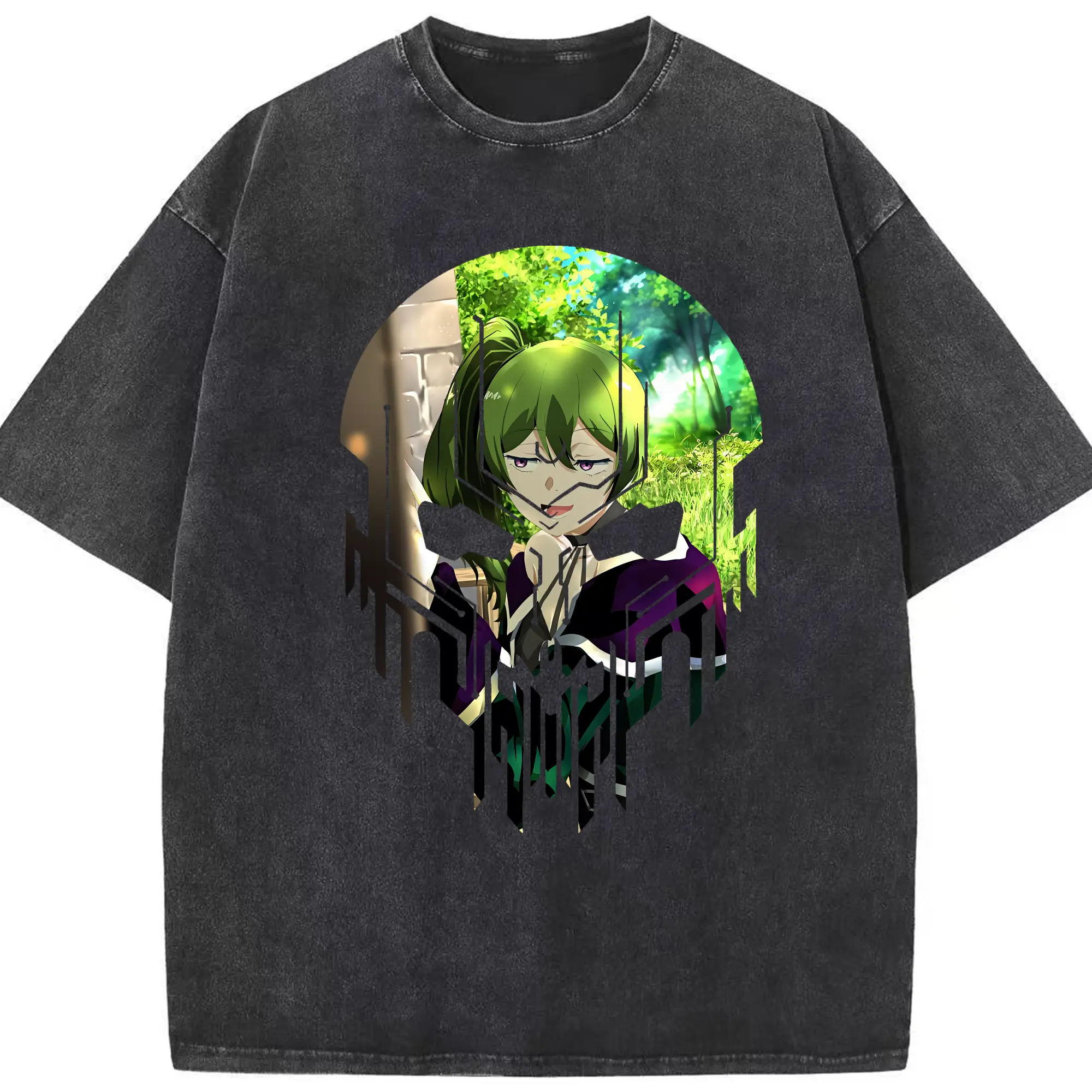 葬送のフリーレン（Frieren） グッズ,ユーベル（Übel） - 綿100％ ヴィンテージ風 半袖Tシャツ ・ フロントプリント ・ 柔らか肌触り ・ 通気性 快適 ・ スポーツ カジュアル 外出用