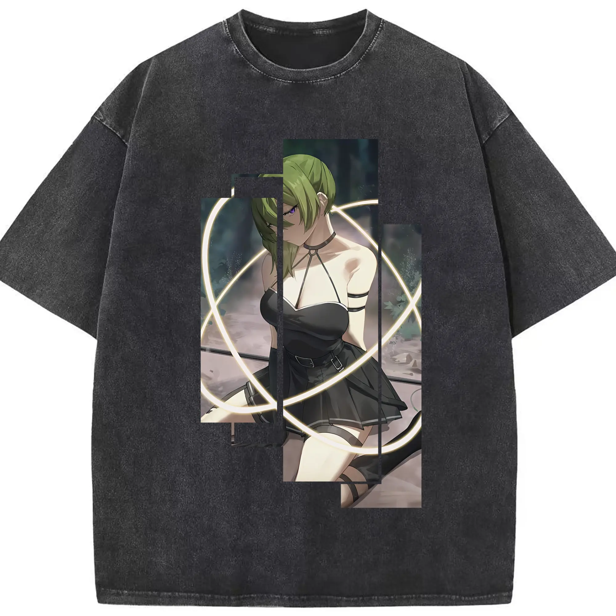 葬送のフリーレン（Frieren） グッズ,ユーベル（Übel） - 綿100％ ヴィンテージ風 半袖Tシャツ ・ フロントプリント ・ 柔らか肌触り ・ 通気性 快適 ・ スポーツ カジュアル 外出用