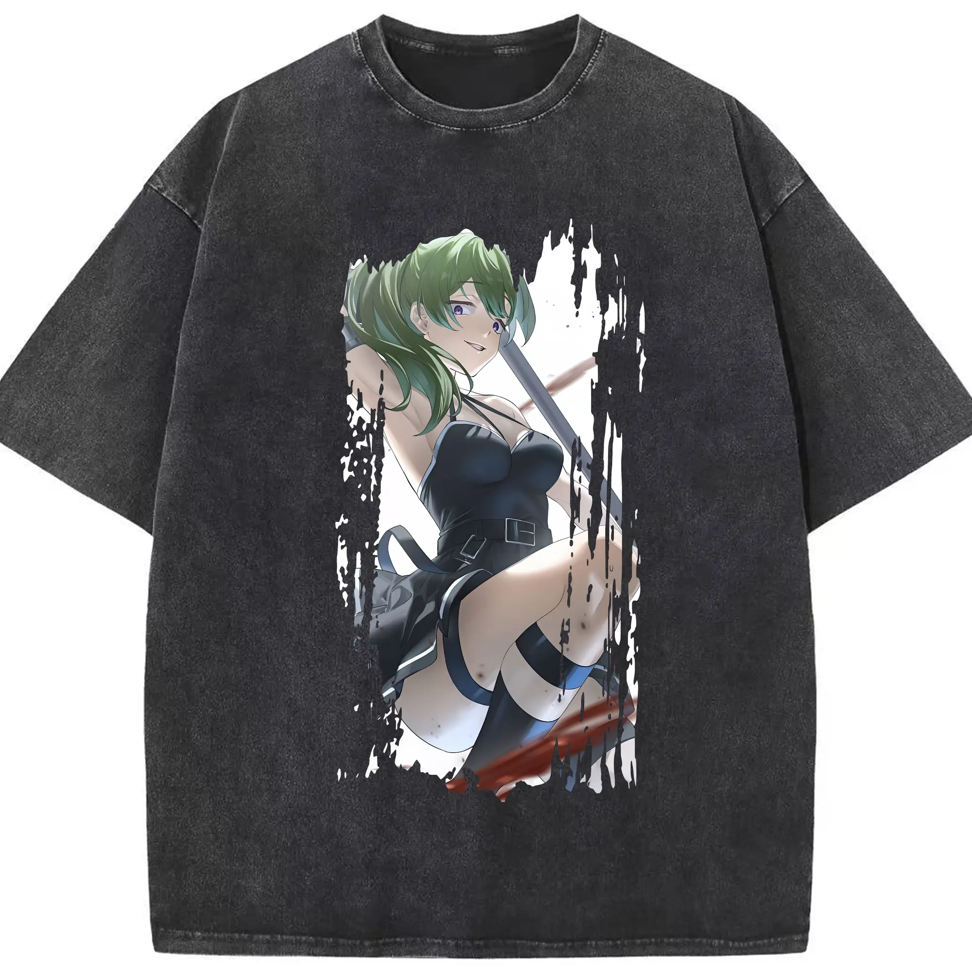 葬送のフリーレン（Frieren） グッズ,ユーベル（Übel） - 綿100％ ヴィンテージ風 半袖Tシャツ ・ フロントプリント ・ 柔らか肌触り ・ 通気性 快適 ・ スポーツ カジュアル 外出用
