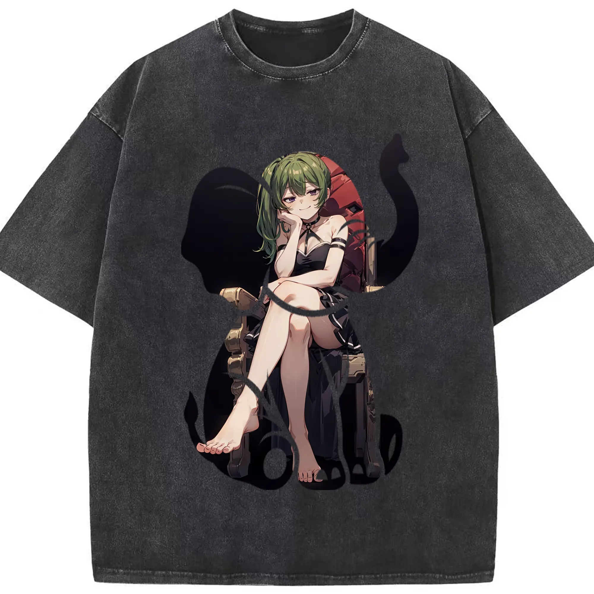 葬送のフリーレン（Frieren） グッズ,ユーベル（Übel） - 綿100％ ヴィンテージ風 半袖Tシャツ ・ フロントプリント ・ 柔らか肌触り ・ 通気性 快適 ・ スポーツ カジュアル 外出用