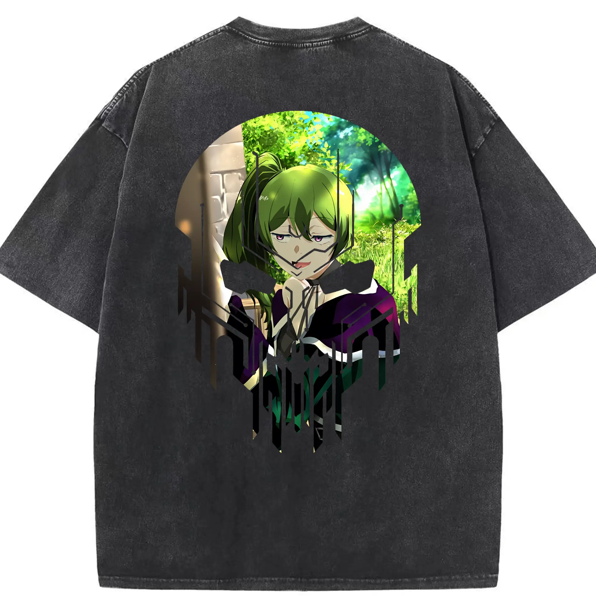 葬送のフリーレン（Frieren） グッズ,ユーベル（Übel） - 綿100％ ヴィンテージ風 半袖Tシャツ ・ 背面プリント ・ 柔らか肌触り ・ 通気性 快適 ・ スポーツ カジュアル 外出用