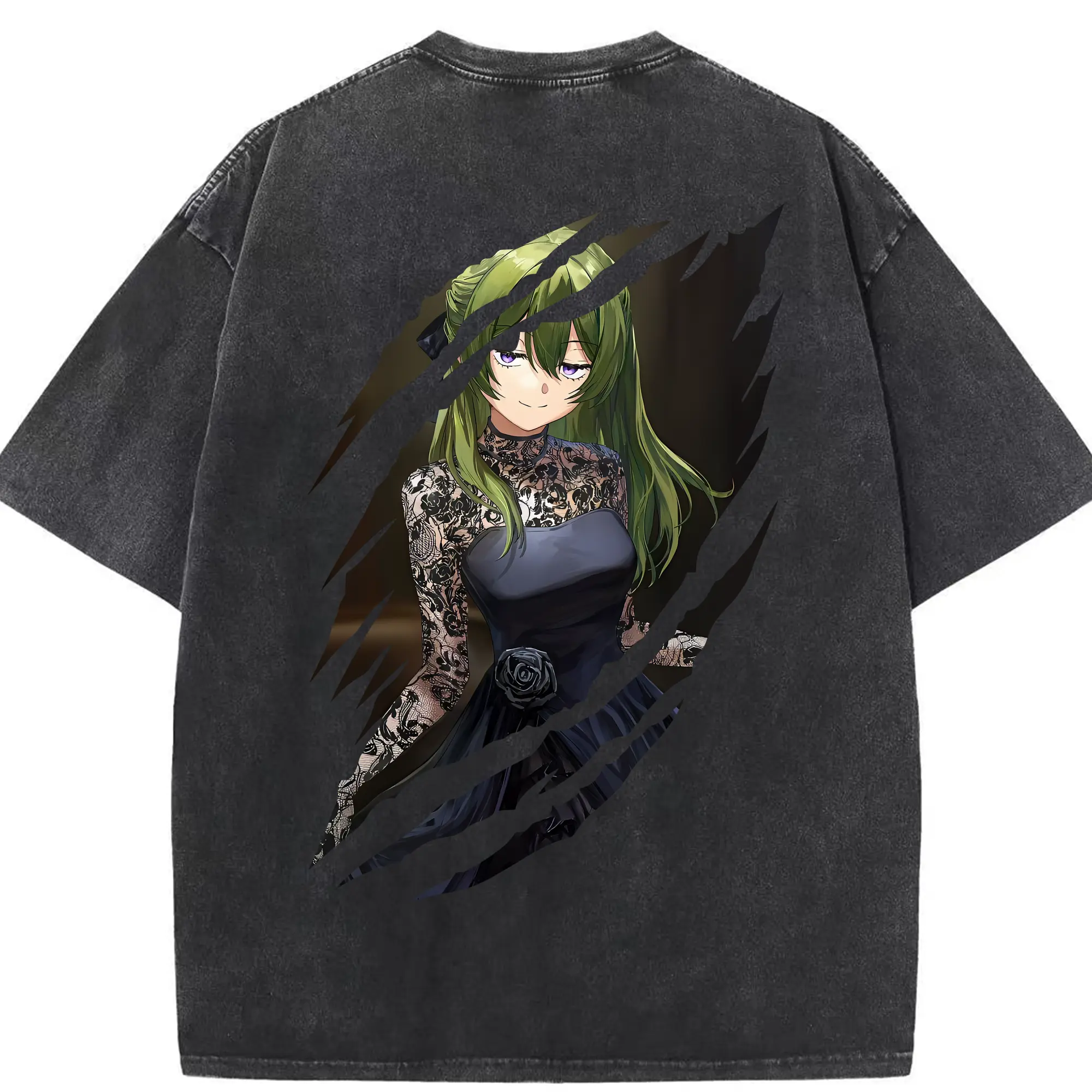 葬送のフリーレン（Frieren） グッズ,ユーベル（Übel） - 綿100％ ヴィンテージ風 半袖Tシャツ ・ 背面プリント ・ 柔らか肌触り ・ 通気性 快適 ・ スポーツ カジュアル 外出用