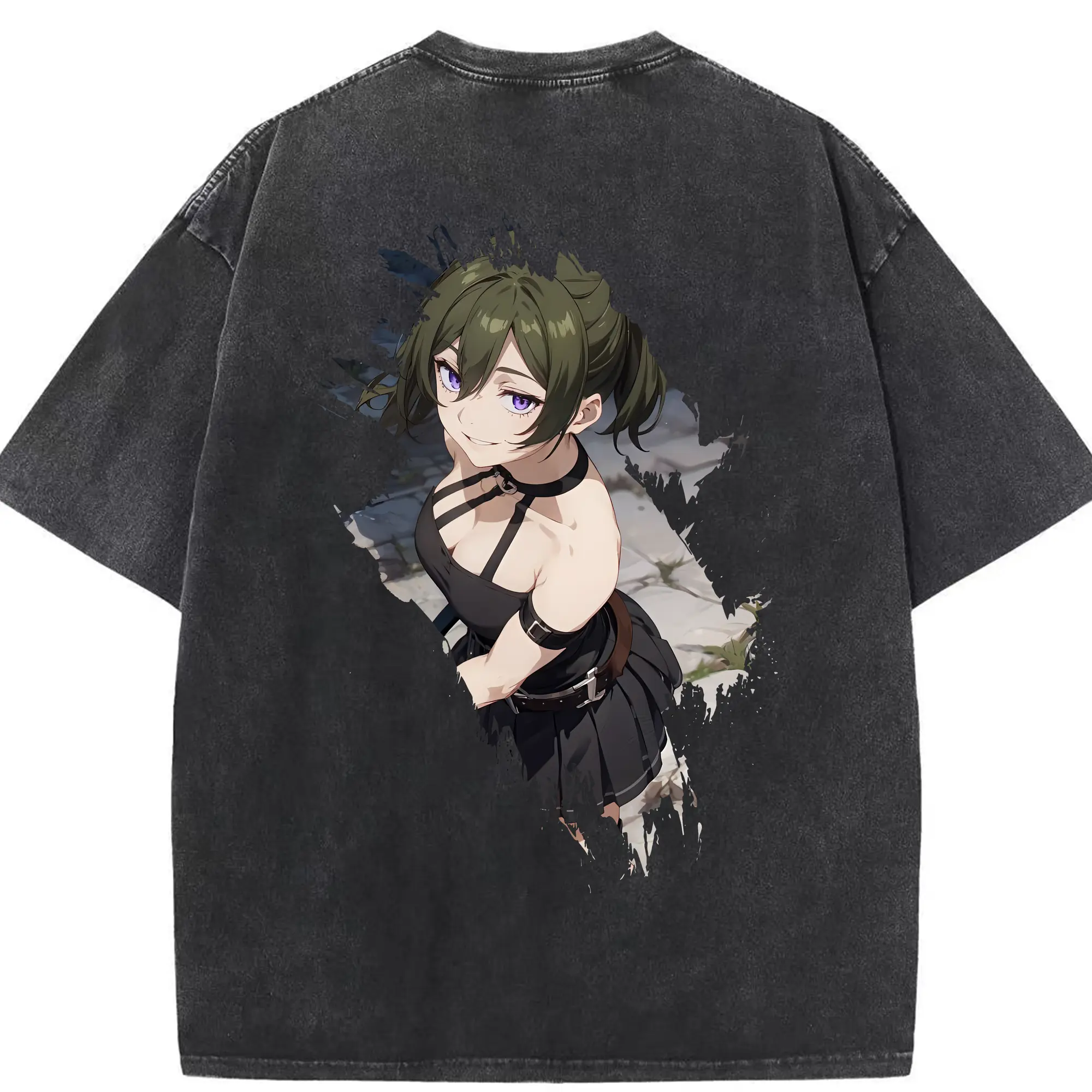 葬送のフリーレン（Frieren） グッズ,ユーベル（Übel） - 綿100％ ヴィンテージ風 半袖Tシャツ ・ 背面プリント ・ 柔らか肌触り ・ 通気性 快適 ・ スポーツ カジュアル 外出用