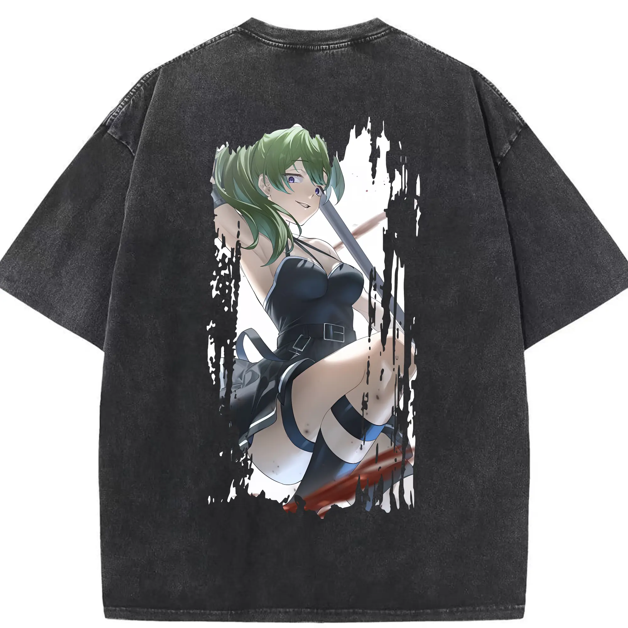 葬送のフリーレン（Frieren） グッズ,ユーベル（Übel） - 綿100％ ヴィンテージ風 半袖Tシャツ ・ 背面プリント ・ 柔らか肌触り ・ 通気性 快適 ・ スポーツ カジュアル 外出用