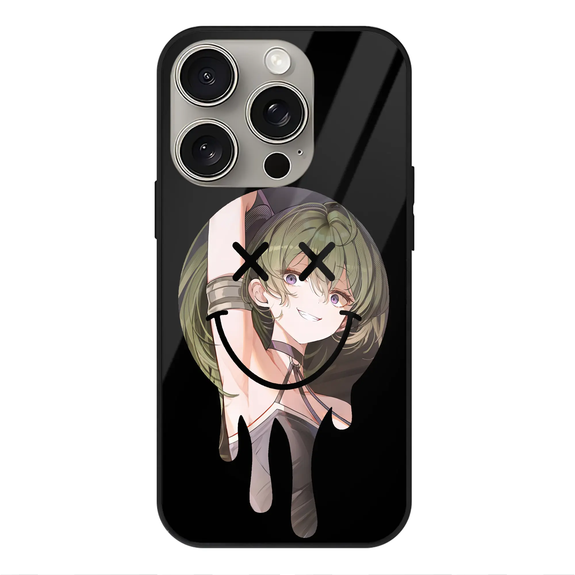 葬送のフリーレン（Frieren） グッズ,ユーベル（Übel） - IPhone15Pro対応 ・ スマホケース ・ 背面ガラス ・ TPU+強化ガラス ・ 耐衝撃 ・ 黄変防止 ・ ワイヤレス充電対応 ・ 3D立体ボタン