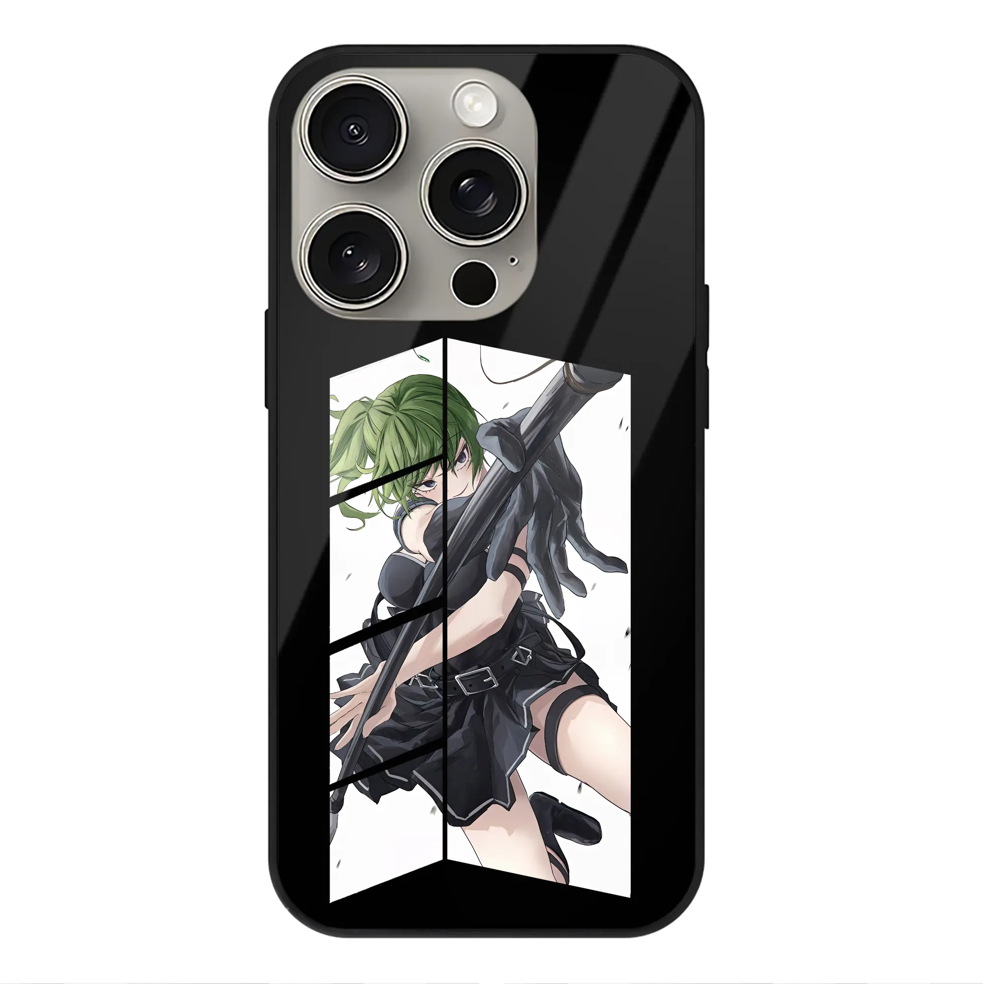 葬送のフリーレン（Frieren） グッズ,ユーベル（Übel） - IPhone15Pro対応 ・ スマホケース ・ 背面ガラス ・ TPU+強化ガラス ・ 耐衝撃 ・ 黄変防止 ・ ワイヤレス充電対応 ・ 3D立体ボタン