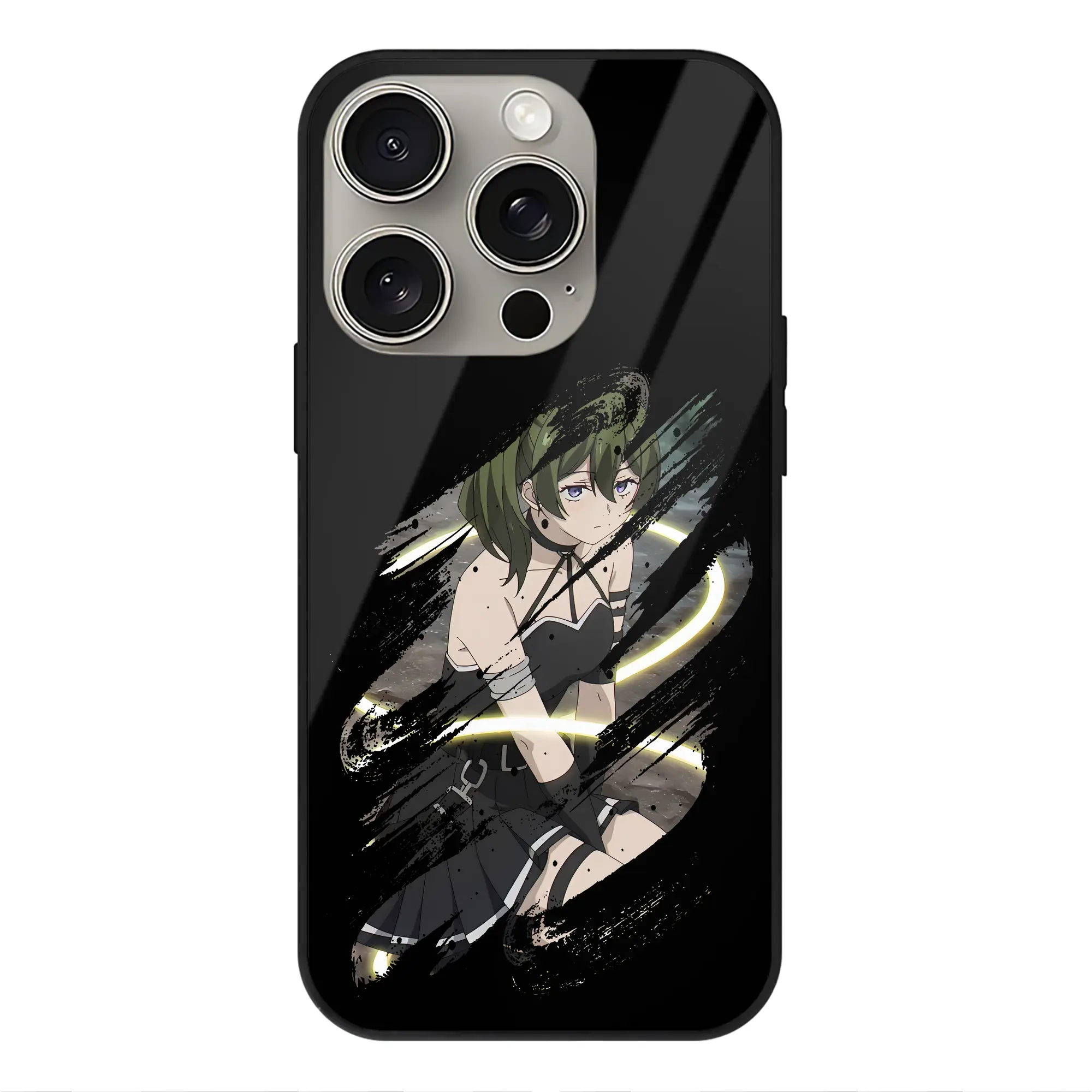 葬送のフリーレン（Frieren） グッズ,ユーベル（Übel） - IPhone15Pro対応 ・ スマホケース ・ 背面ガラス ・ TPU+強化ガラス ・ 耐衝撃 ・ 黄変防止 ・ ワイヤレス充電対応 ・ 3D立体ボタン