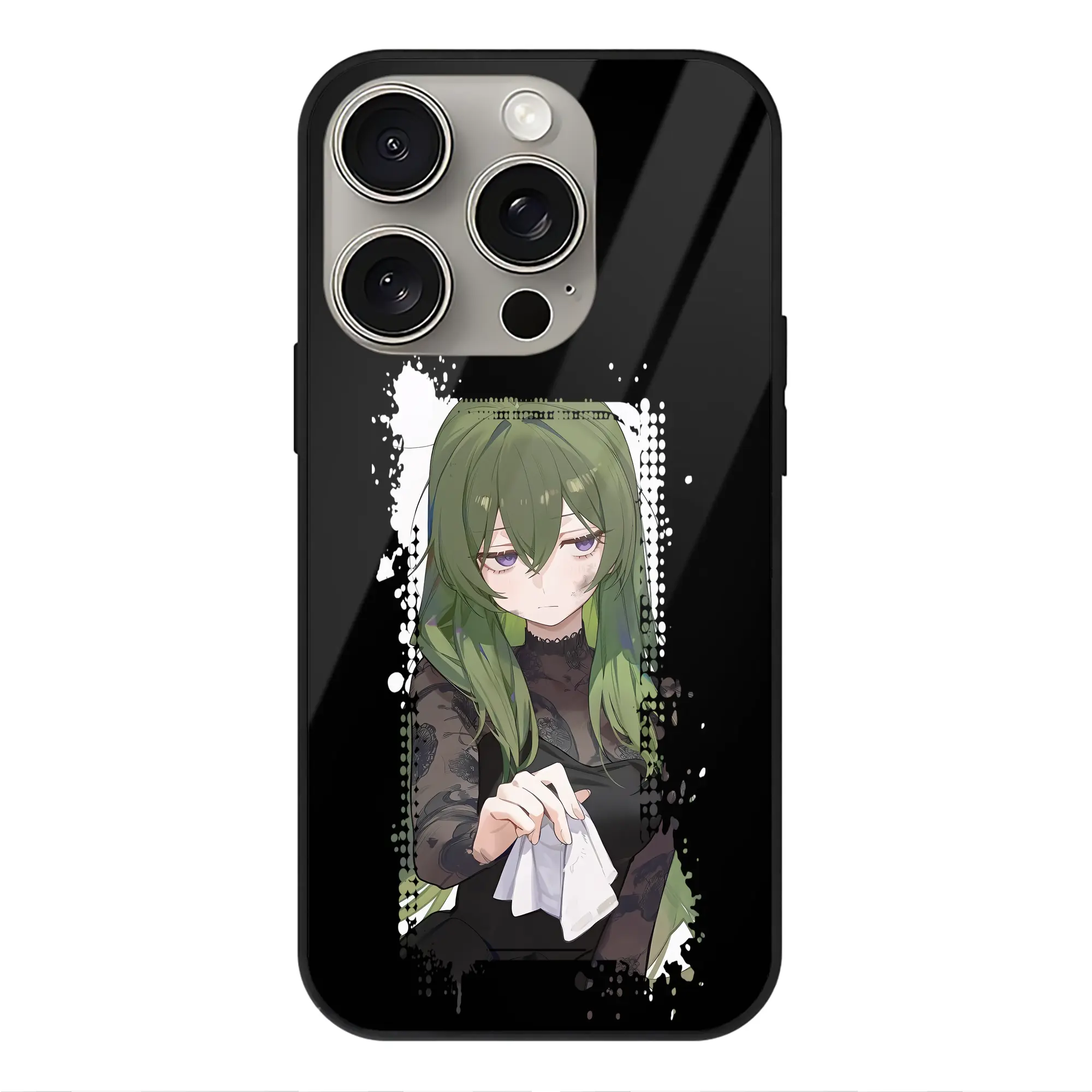 葬送のフリーレン（Frieren） グッズ,ユーベル（Übel） - IPhone15Pro対応 ・ スマホケース ・ 背面ガラス ・ TPU+強化ガラス ・ 耐衝撃 ・ 黄変防止 ・ ワイヤレス充電対応 ・ 3D立体ボタン