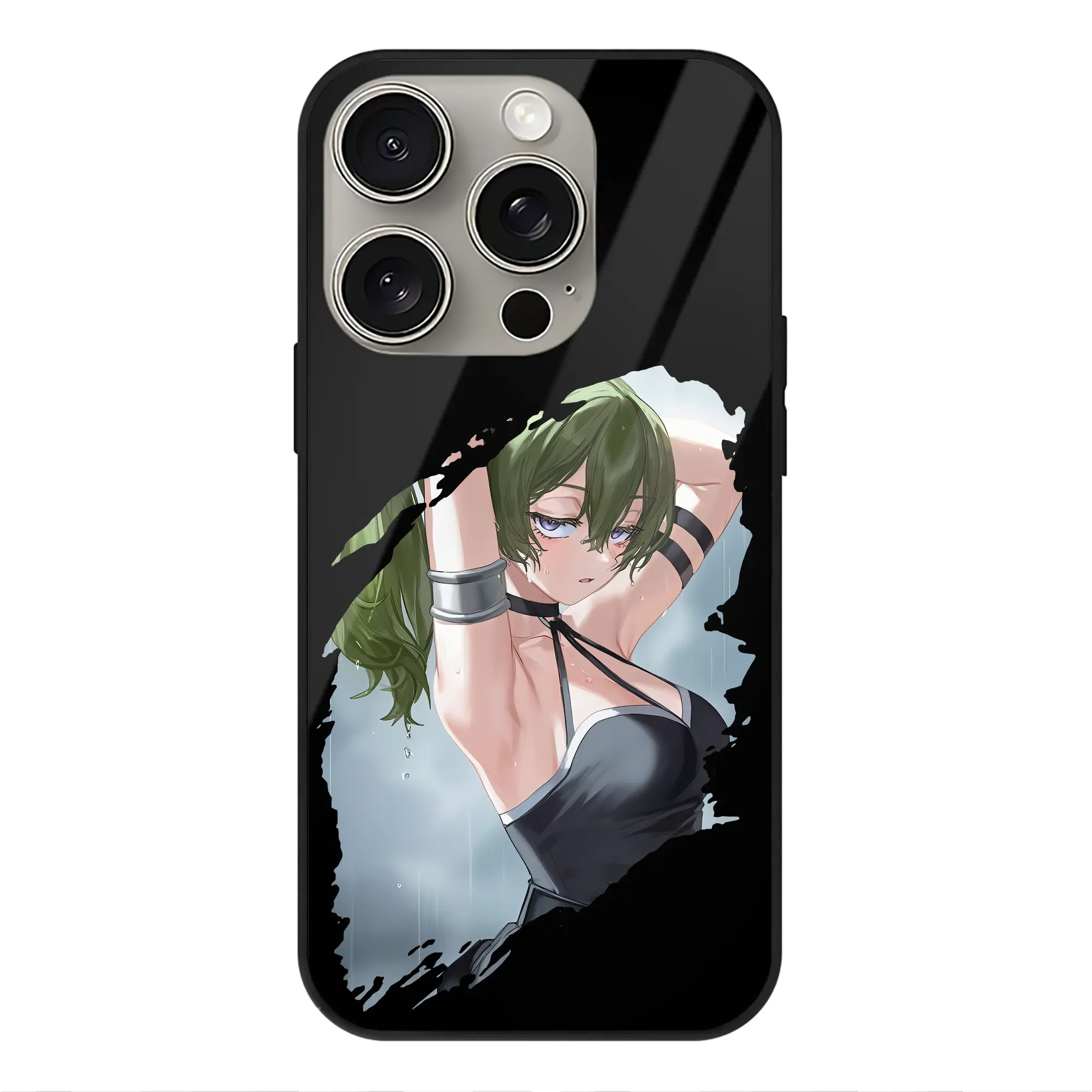 葬送のフリーレン（Frieren） グッズ,ユーベル（Übel） - IPhone15Pro対応 ・ スマホケース ・ 背面ガラス ・ TPU+強化ガラス ・ 耐衝撃 ・ 黄変防止 ・ ワイヤレス充電対応 ・ 3D立体ボタン