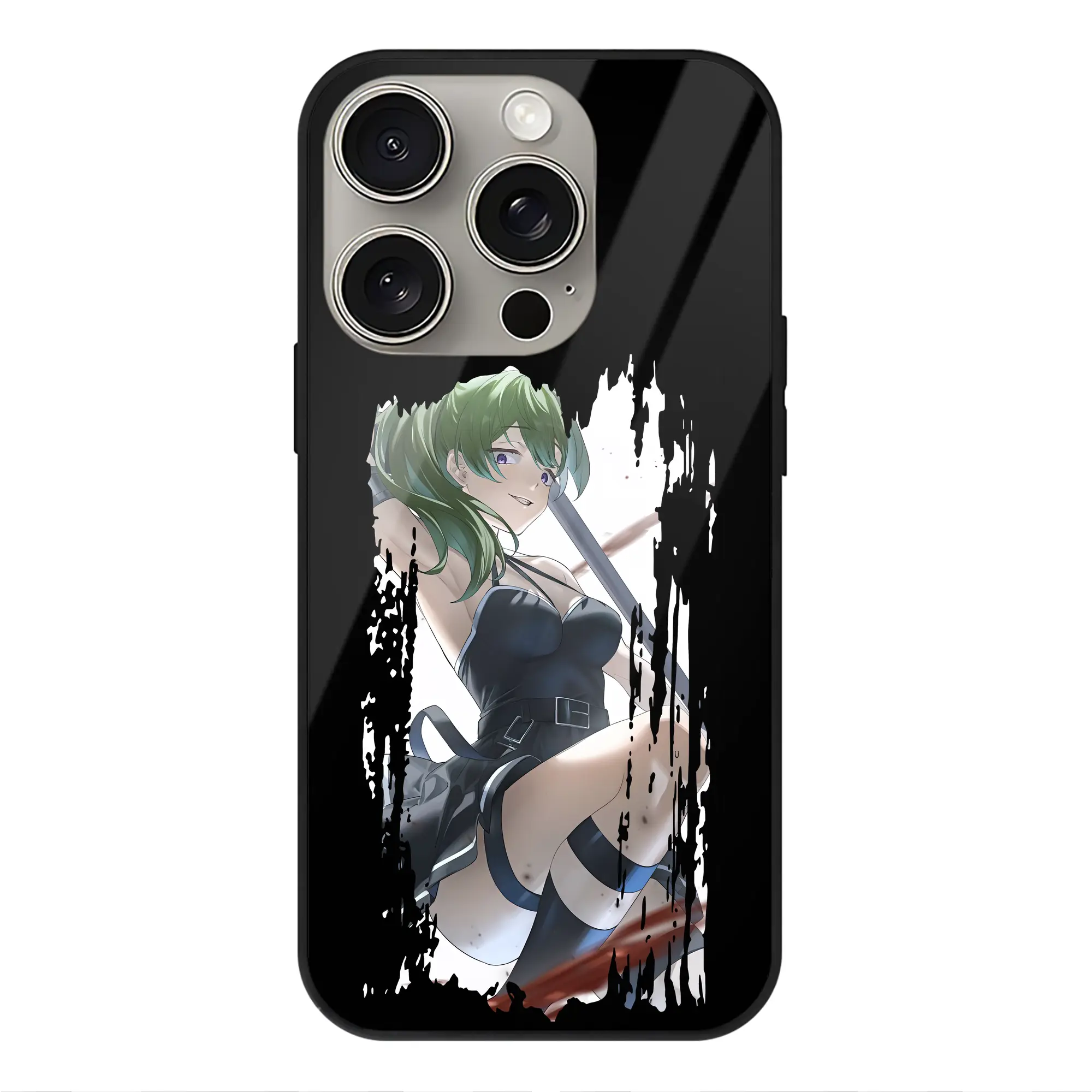 葬送のフリーレン（Frieren） グッズ,ユーベル（Übel） - IPhone15Pro対応 ・ スマホケース ・ 背面ガラス ・ TPU+強化ガラス ・ 耐衝撃 ・ 黄変防止 ・ ワイヤレス充電対応 ・ 3D立体ボタン