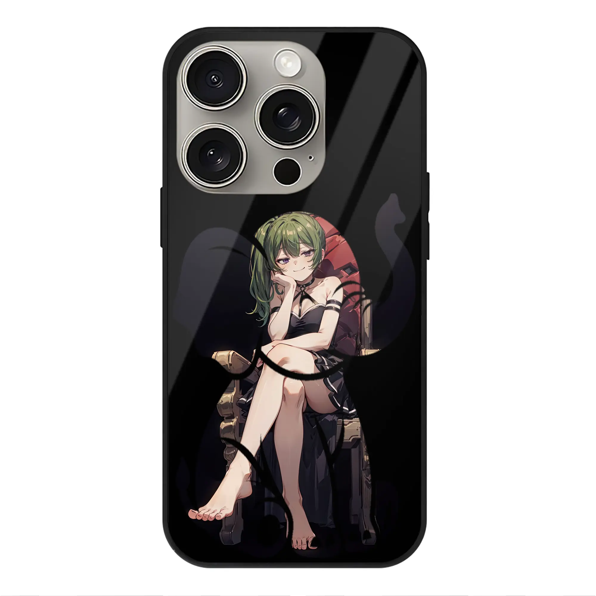 葬送のフリーレン（Frieren） グッズ,ユーベル（Übel） - IPhone15Pro対応 ・ スマホケース ・ 背面ガラス ・ TPU+強化ガラス ・ 耐衝撃 ・ 黄変防止 ・ ワイヤレス充電対応 ・ 3D立体ボタン