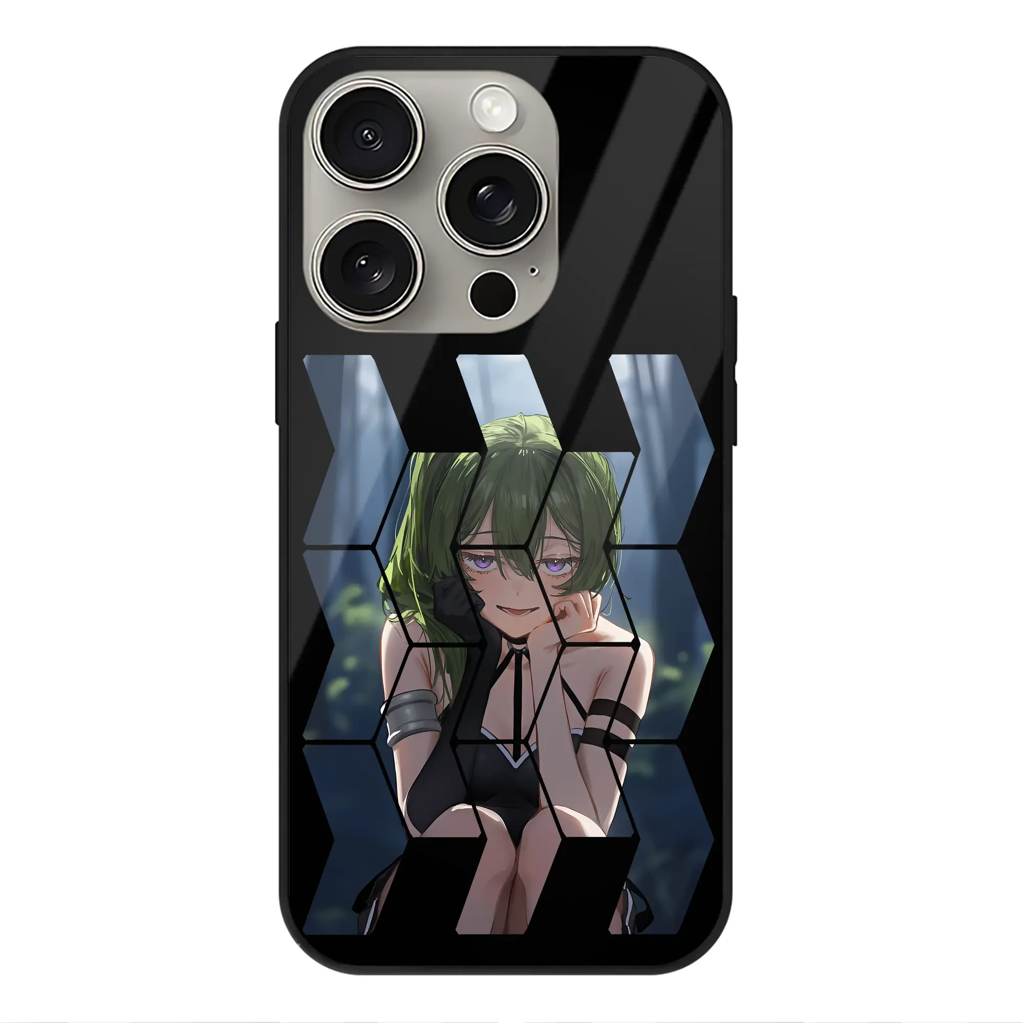 葬送のフリーレン（Frieren） グッズ,ユーベル（Übel） - IPhone15Pro対応 ・ スマホケース ・ 背面ガラス ・ TPU+強化ガラス ・ 耐衝撃 ・ 黄変防止 ・ ワイヤレス充電対応 ・ 3D立体ボタン