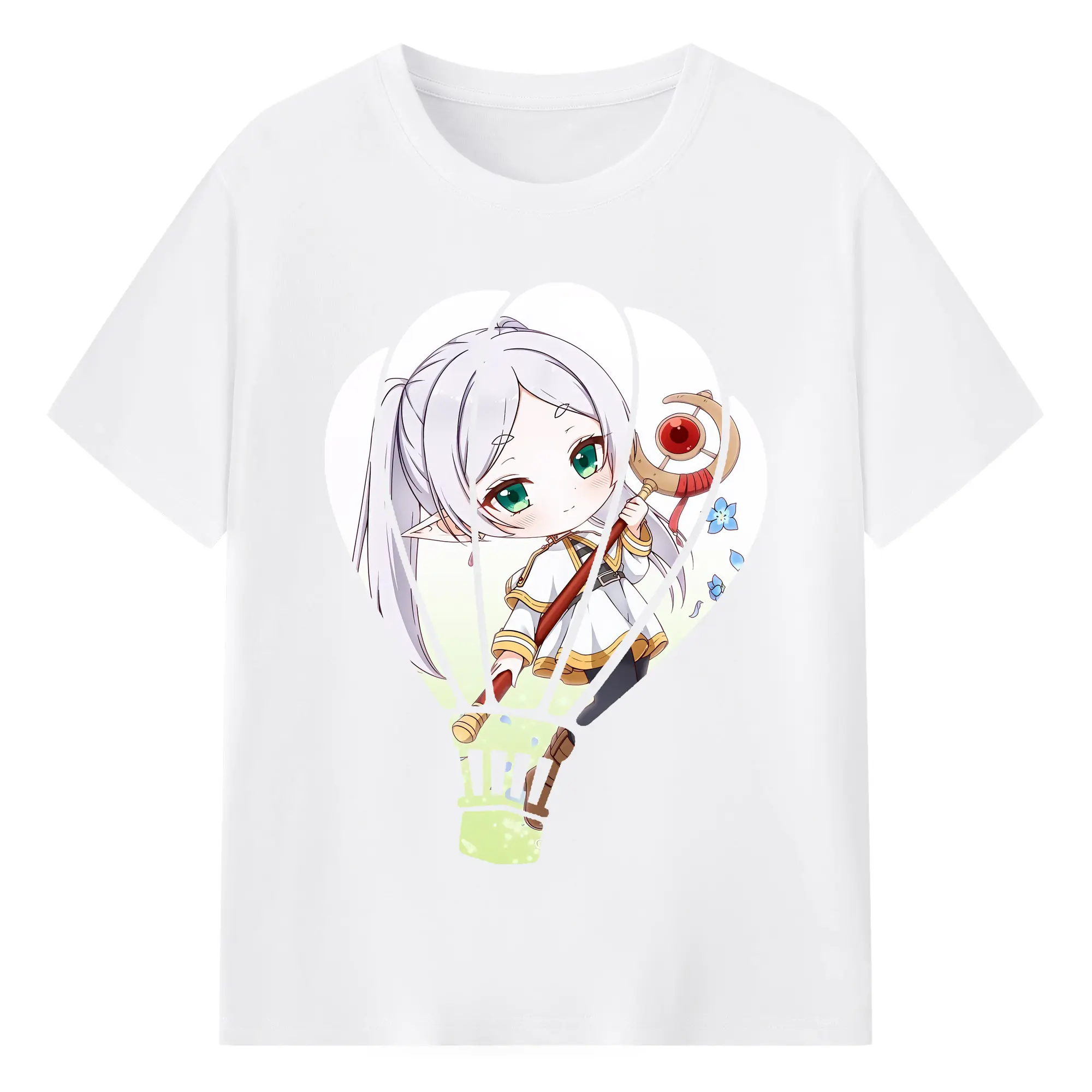 葬送のフリーレン（Frieren） グッズ,フリーレン（Frieren） - 綿100％ 半袖Tシャツ ・ フロントプリント ・ 快適 通気性 ・ 日常使い 散歩 スポーツ用