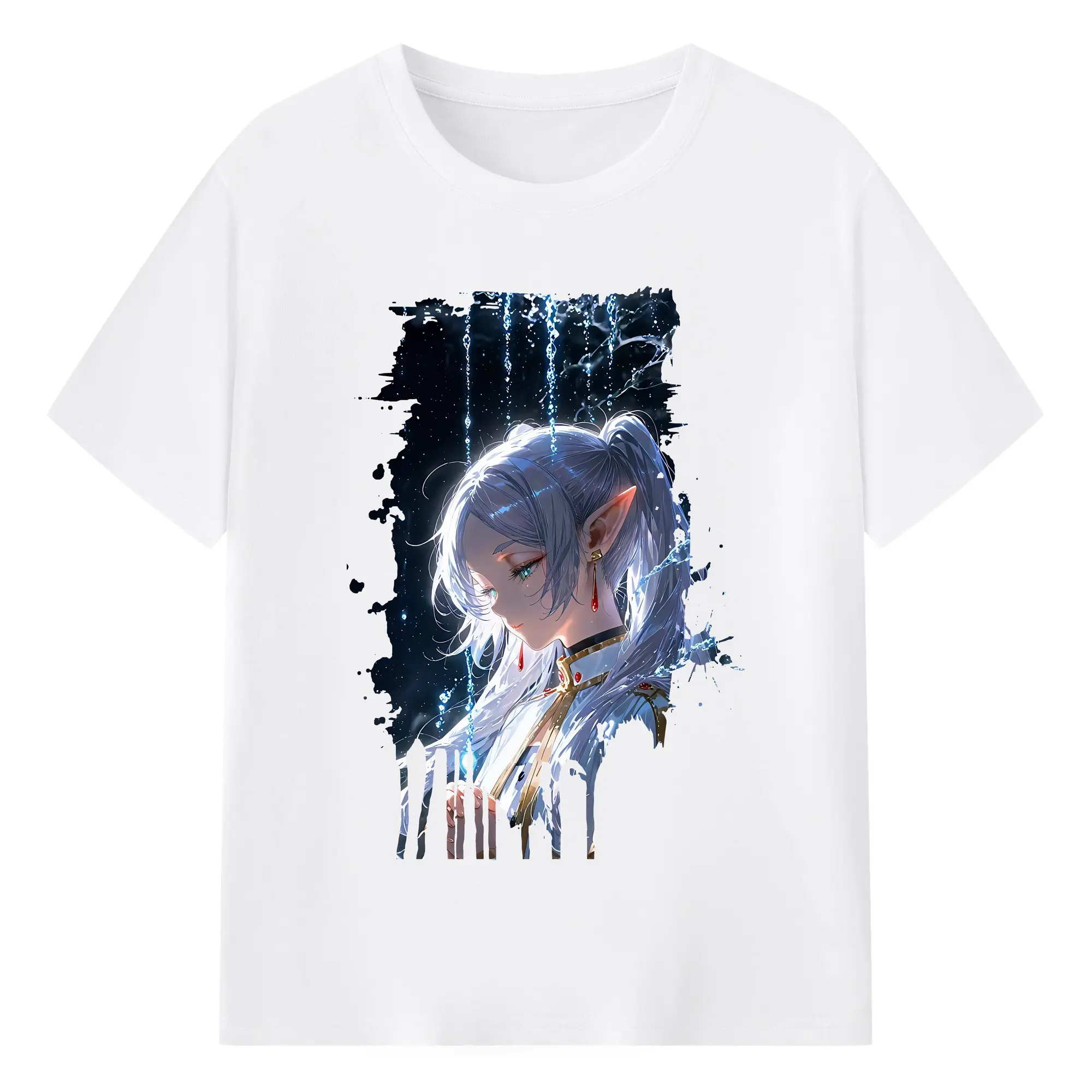 葬送のフリーレン（Frieren） グッズ,フリーレン（Frieren） - 綿100％ 半袖Tシャツ ・ フロントプリント ・ 快適 通気性 ・ 日常使い 散歩 スポーツ用