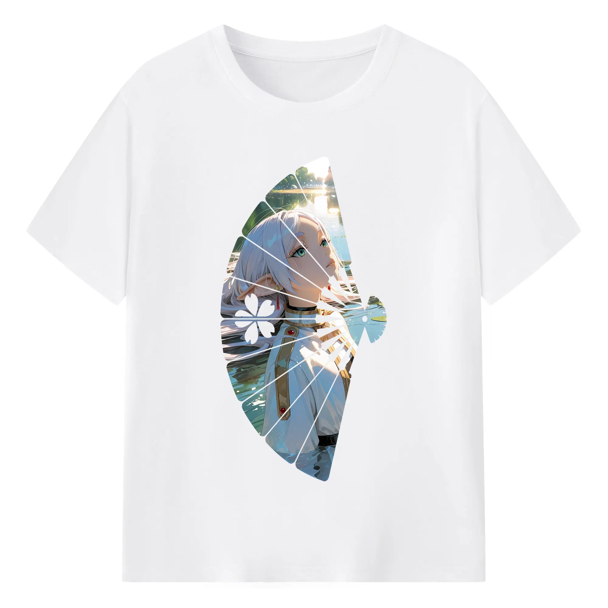 葬送のフリーレン（Frieren） グッズ,フリーレン（Frieren） - 綿100％ 半袖Tシャツ ・ フロントプリント ・ 快適 通気性 ・ 日常使い 散歩 スポーツ用