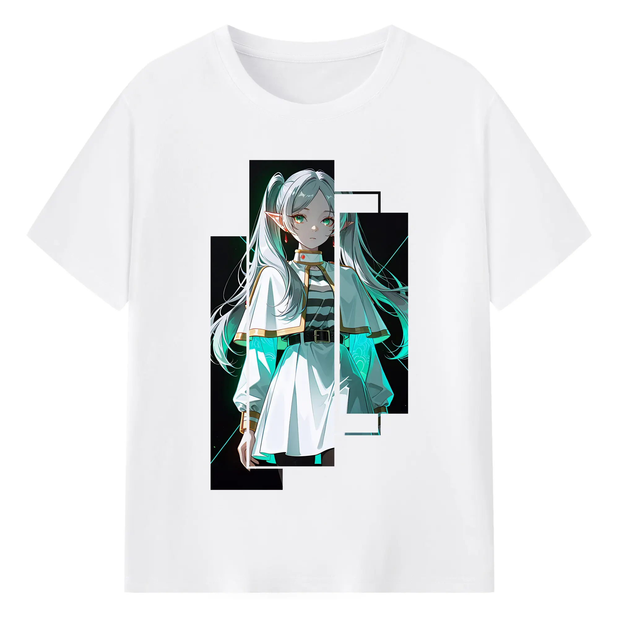 葬送のフリーレン（Frieren） グッズ,フリーレン（Frieren） - 綿100％ 半袖Tシャツ ・ フロントプリント ・ 快適 通気性 ・ 日常使い 散歩 スポーツ用